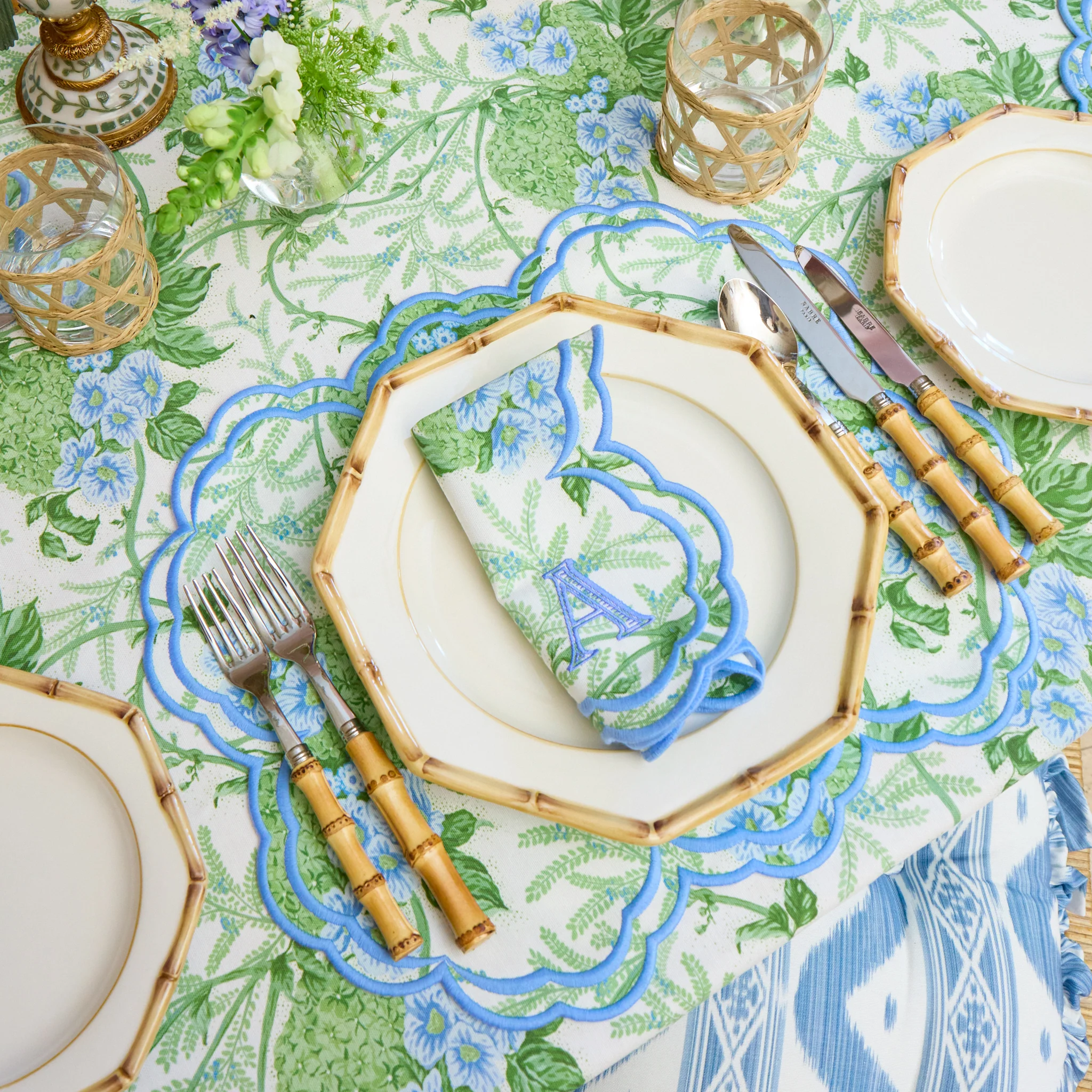Green & Blue Lady Isabella's Garden Placemats (Set of 4) - Image 6