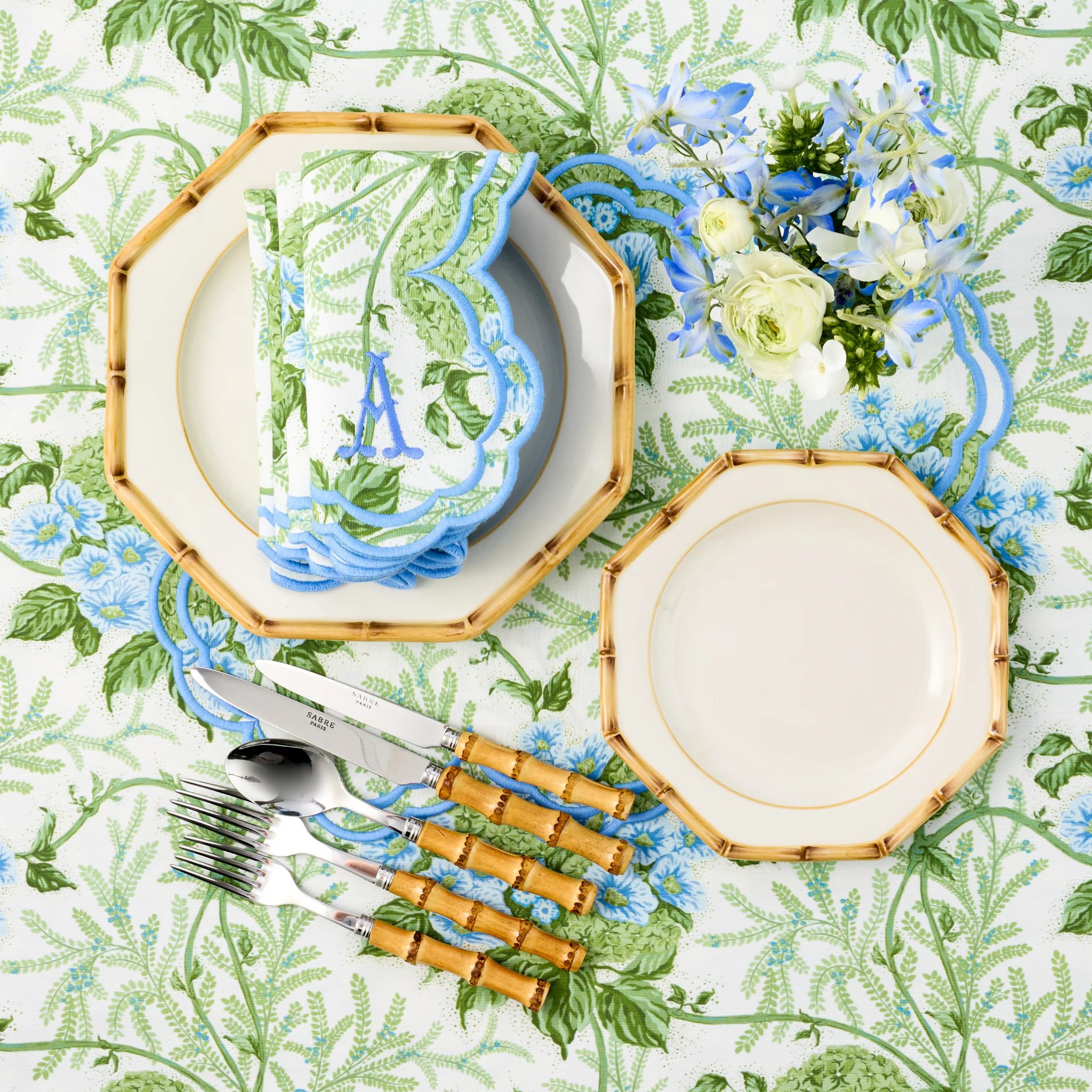 Green & Blue Lady Isabella's Garden Placemats (Set of 4) - Image 4