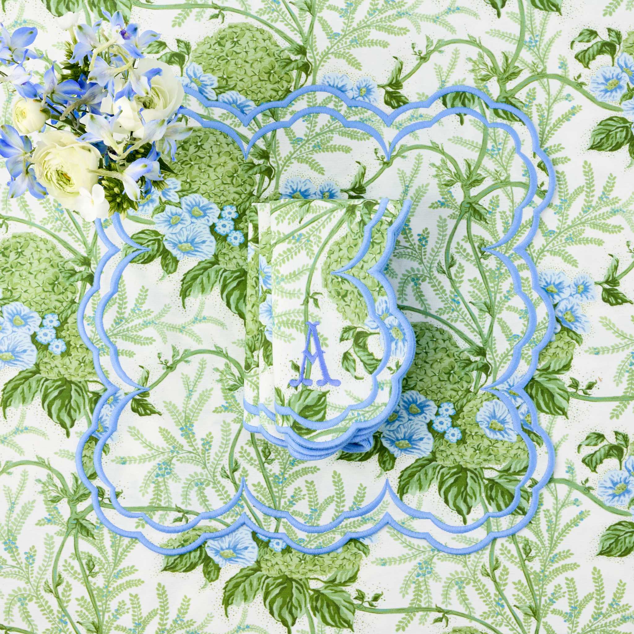 Green & Blue Lady Isabella's Garden Napkins (Set of 4) - Image 6