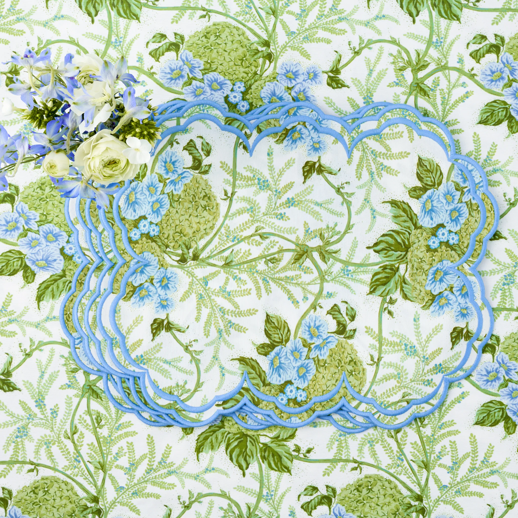 Green & Blue Lady Isabella's Garden Placemats (Set of 4)