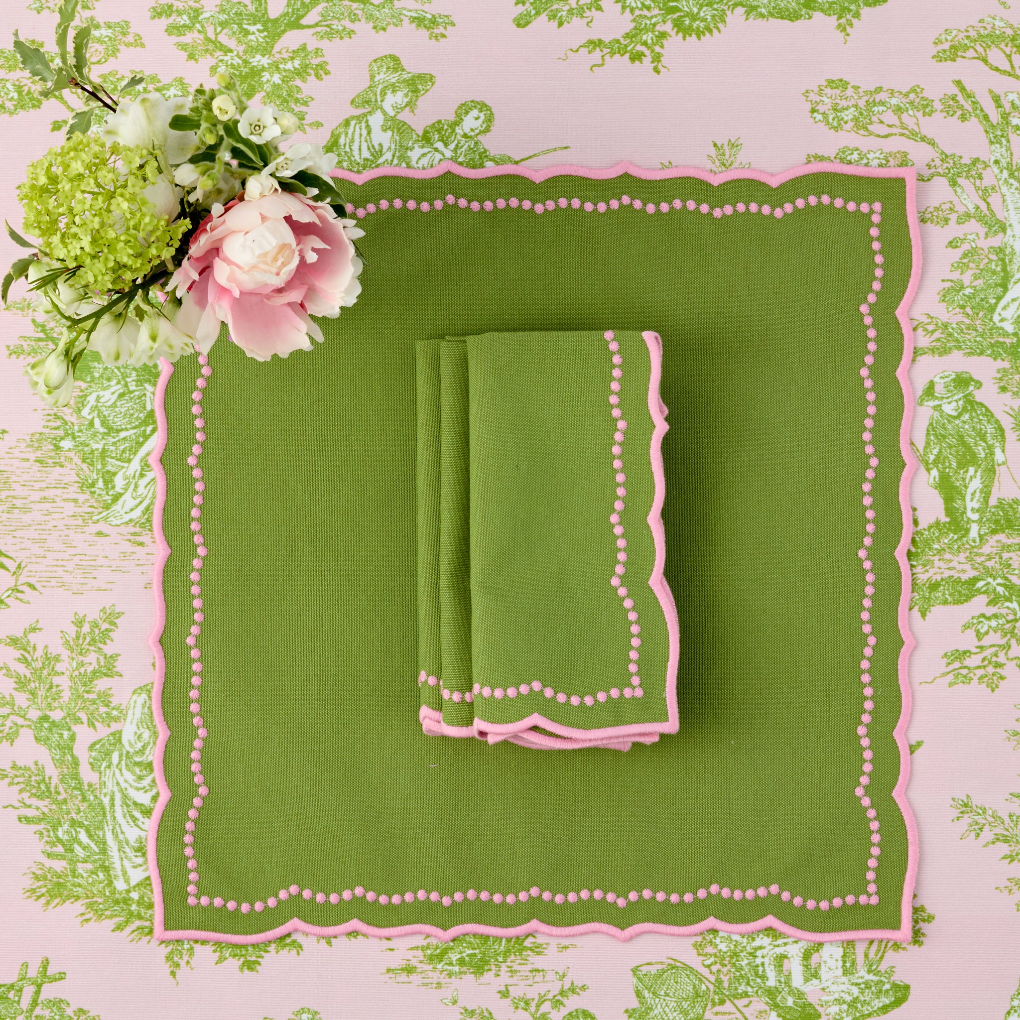 Green & Pink Gisele Napkins (Set of 4) - Image 10
