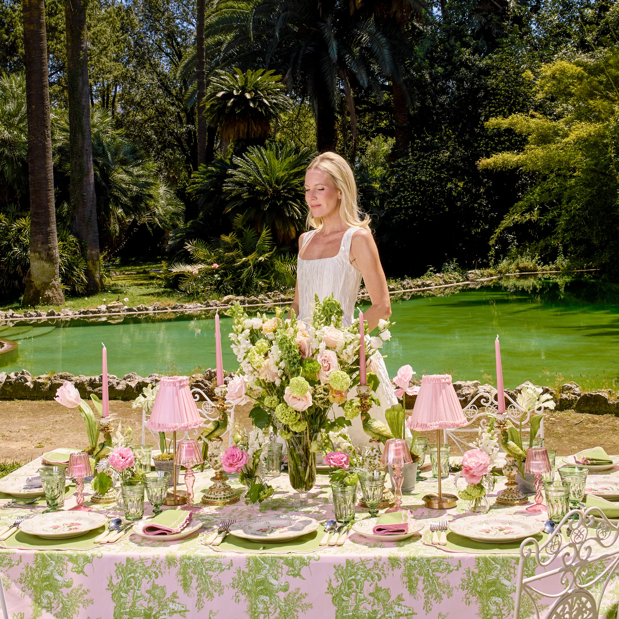 Green & Pink Gisele Placemats & Napkins (Set of 4) - Image 4