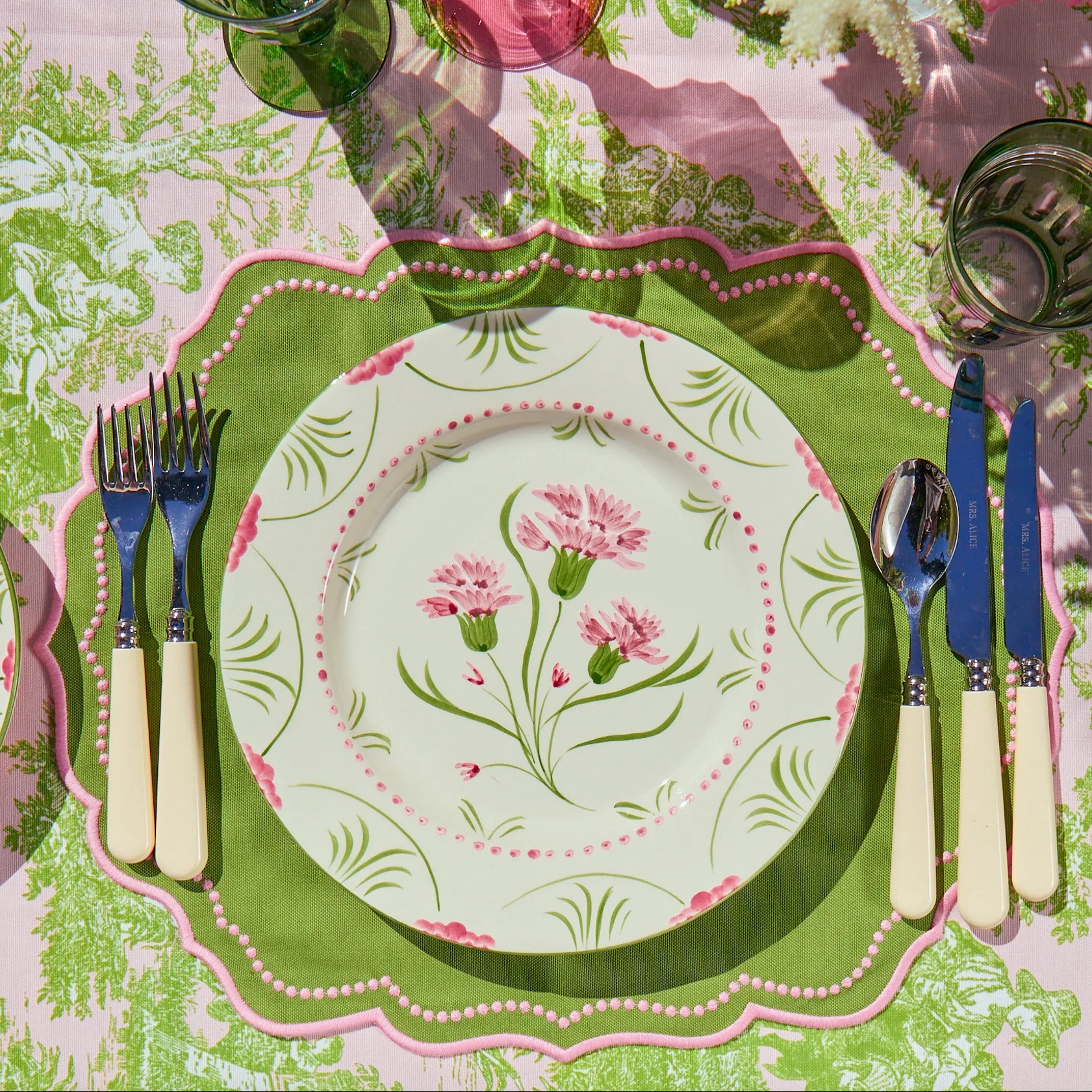 Green & Pink Gisele Placemats (Set of 4) - Image 2