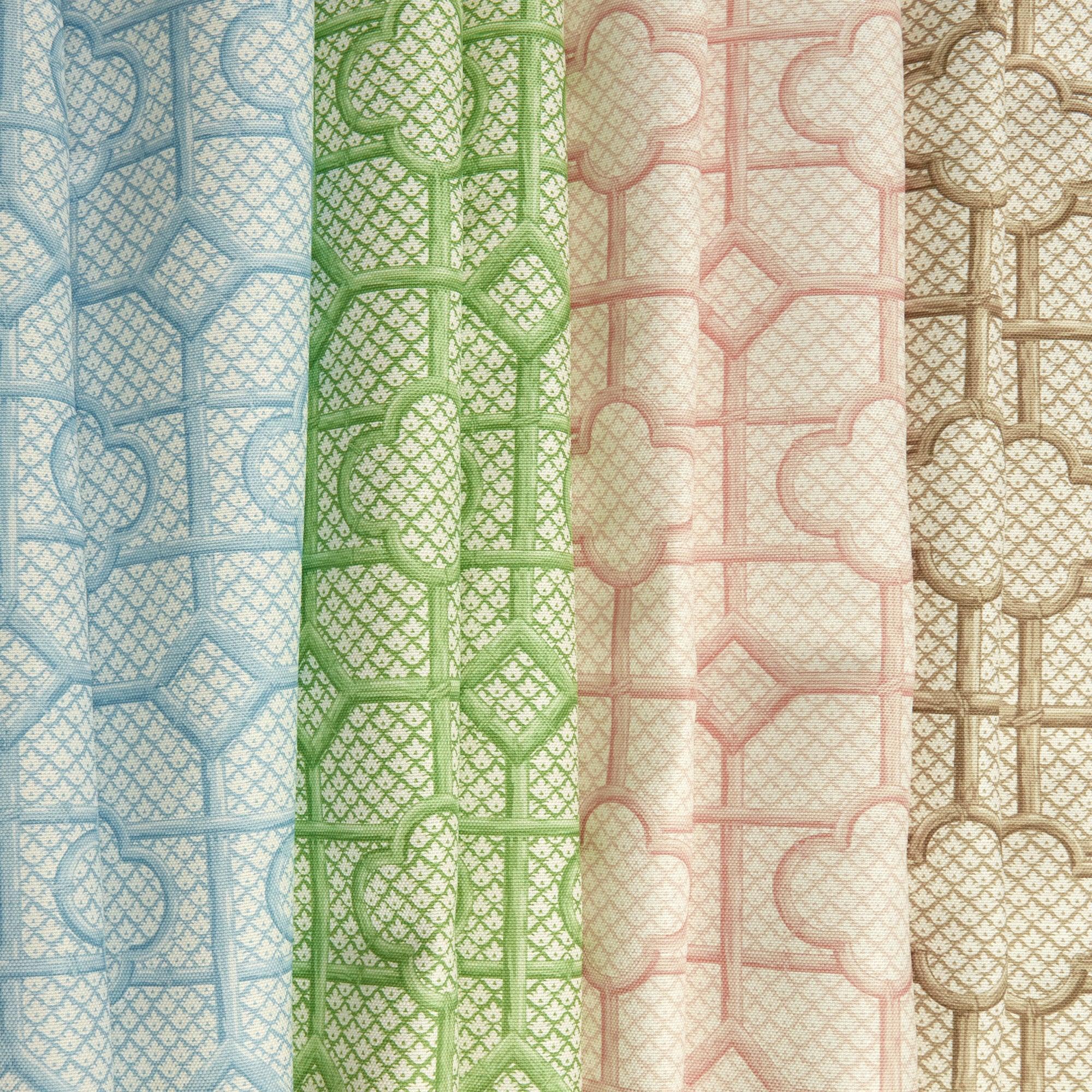 Green Bamboo Trellis Fabric - Image 4