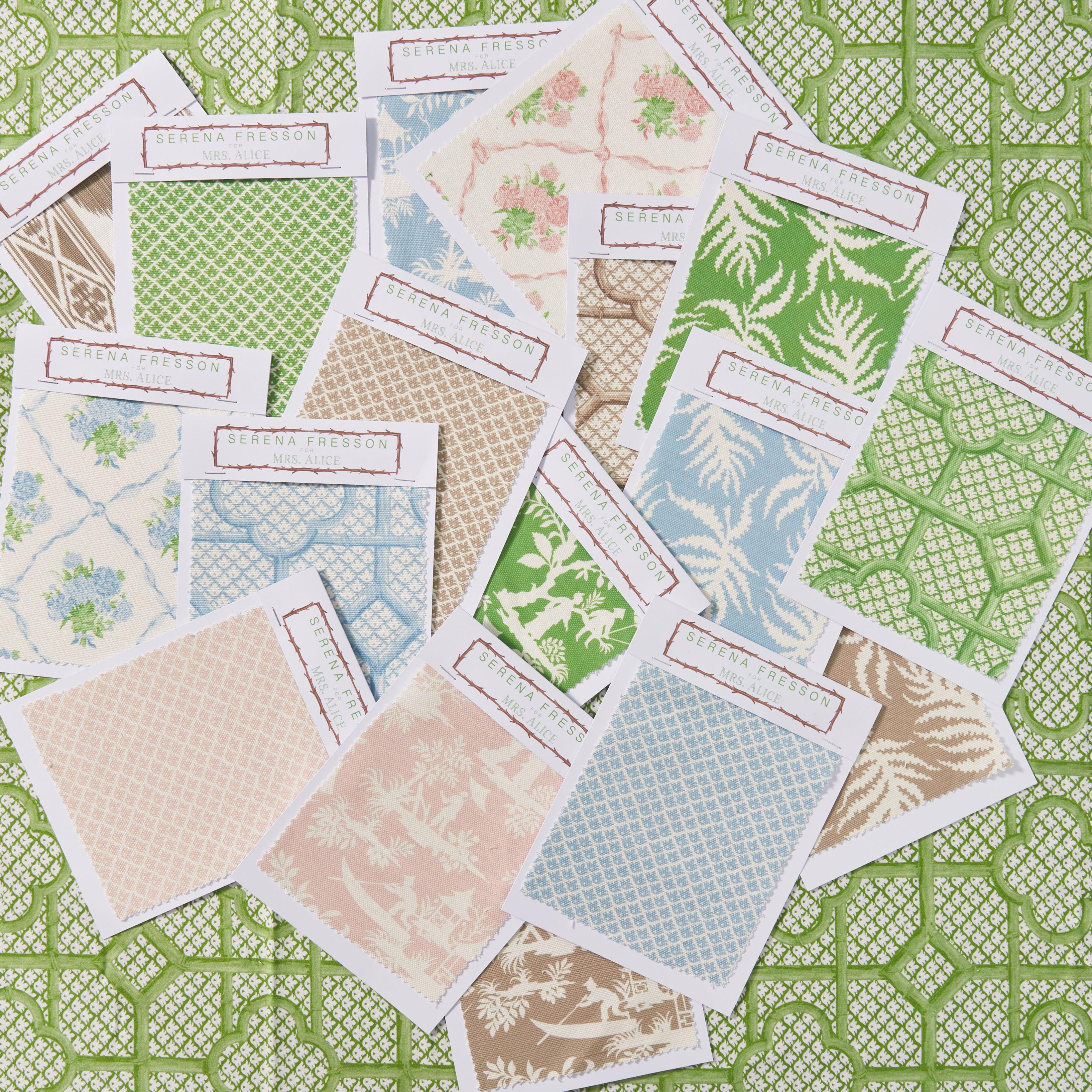 Green Bamboo Trellis Fabric - Image 8