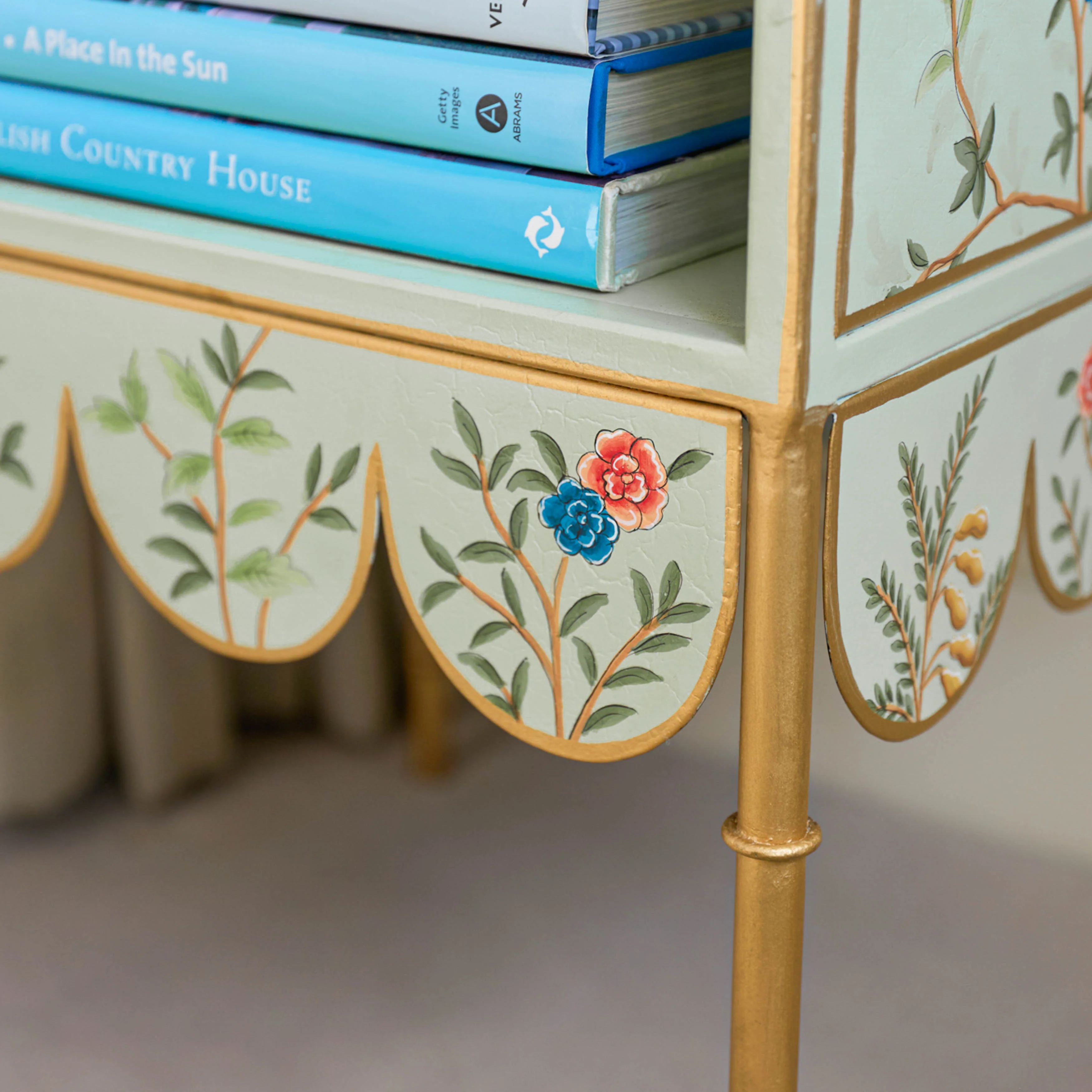 Green Chinoiserie Bedside Table - Image 6