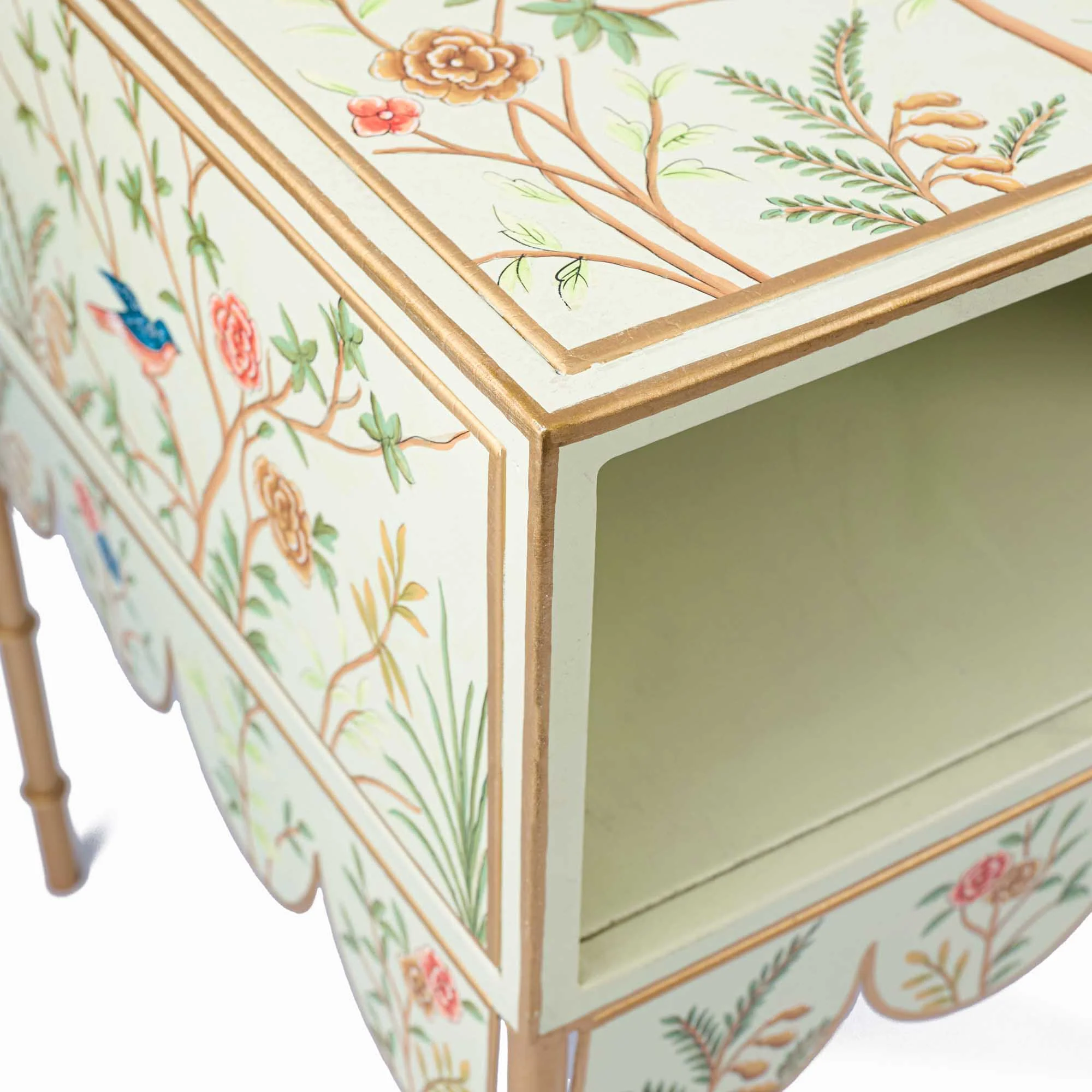 Green Chinoiserie Bedside Table - Image 7