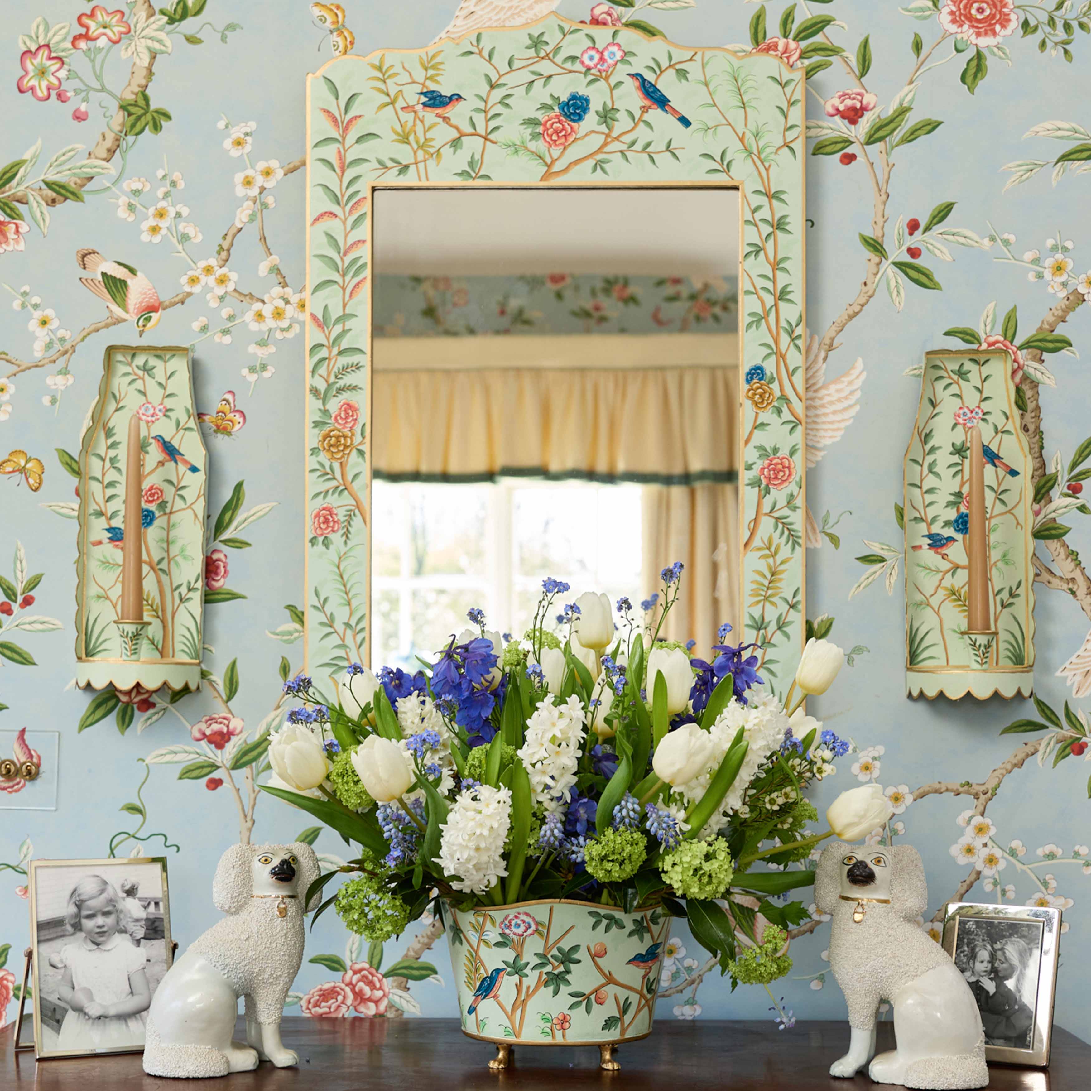 Green Chinoiserie Candle Sconce - Image 2