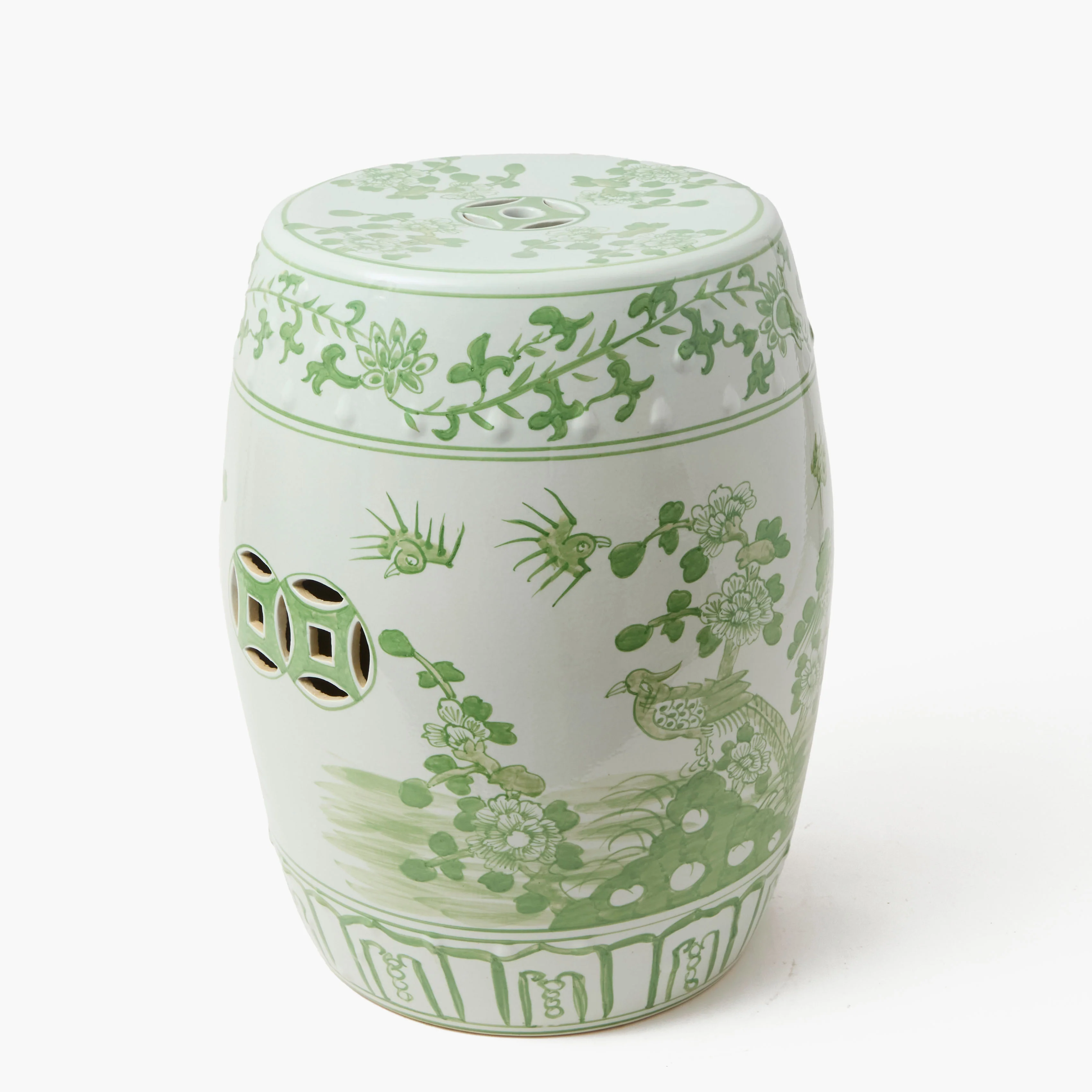 Green Chinoiserie Ceramic Stool - Image 4