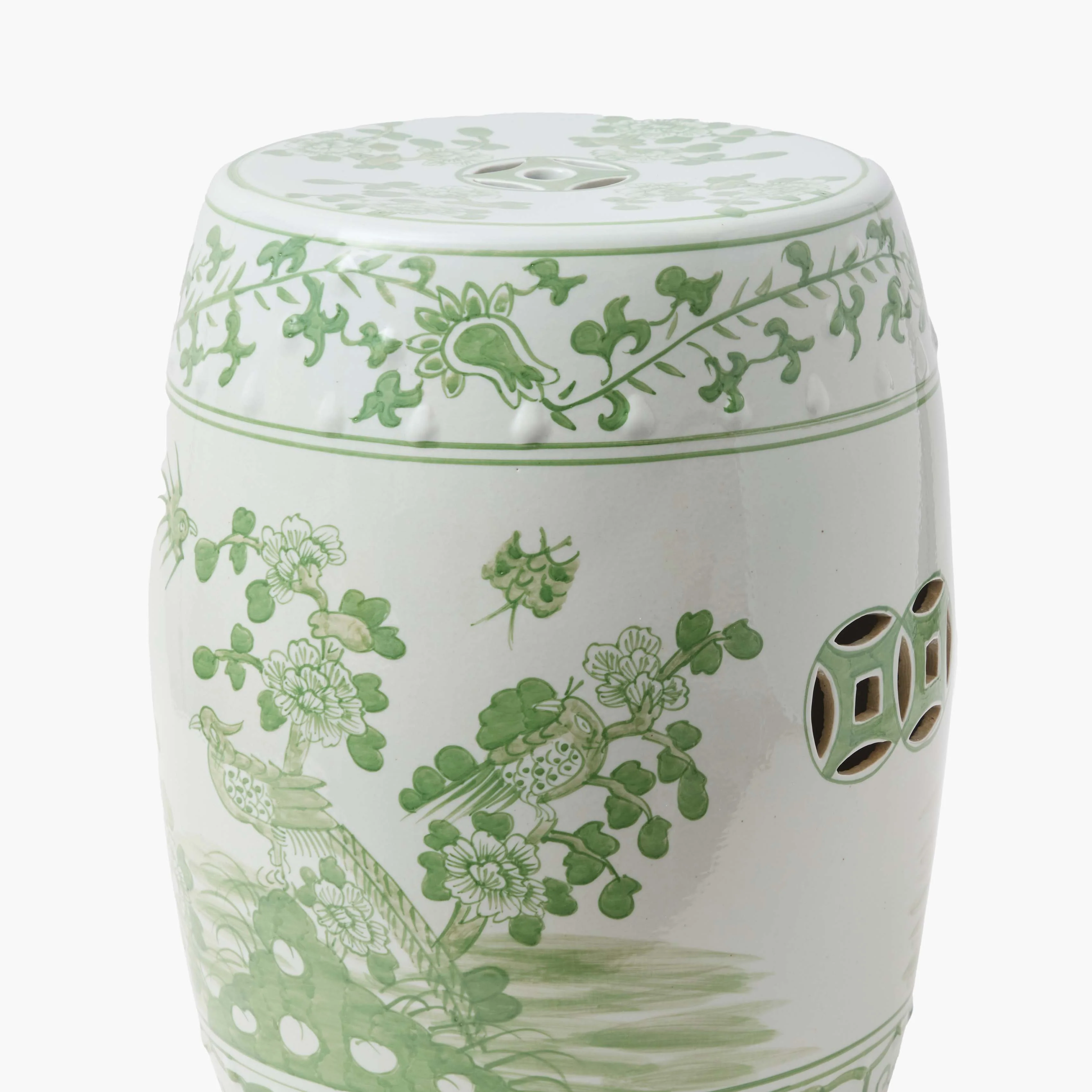 Green Chinoiserie Ceramic Stool - Image 8