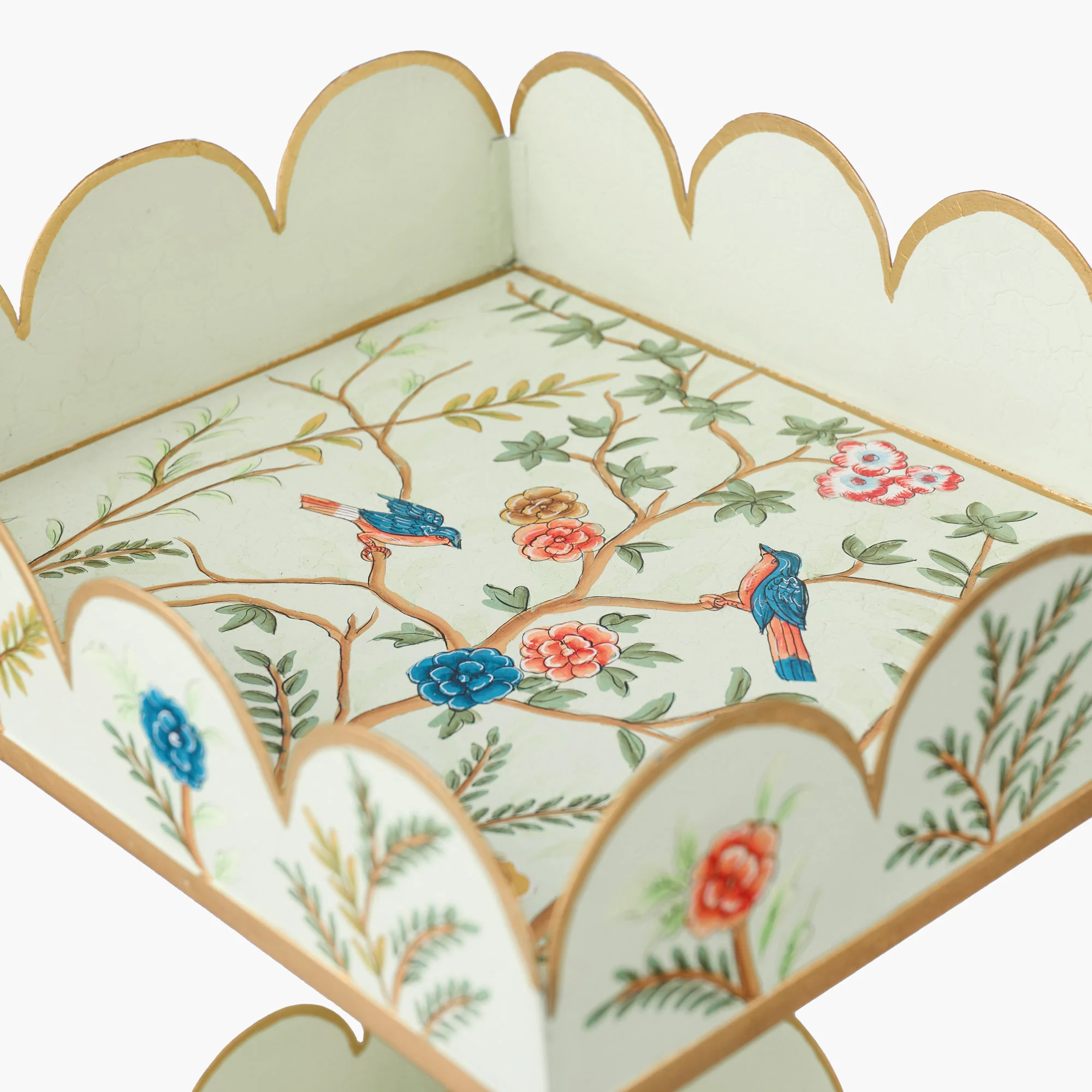 Green Chinoiserie Tiered Side Table - Image 6