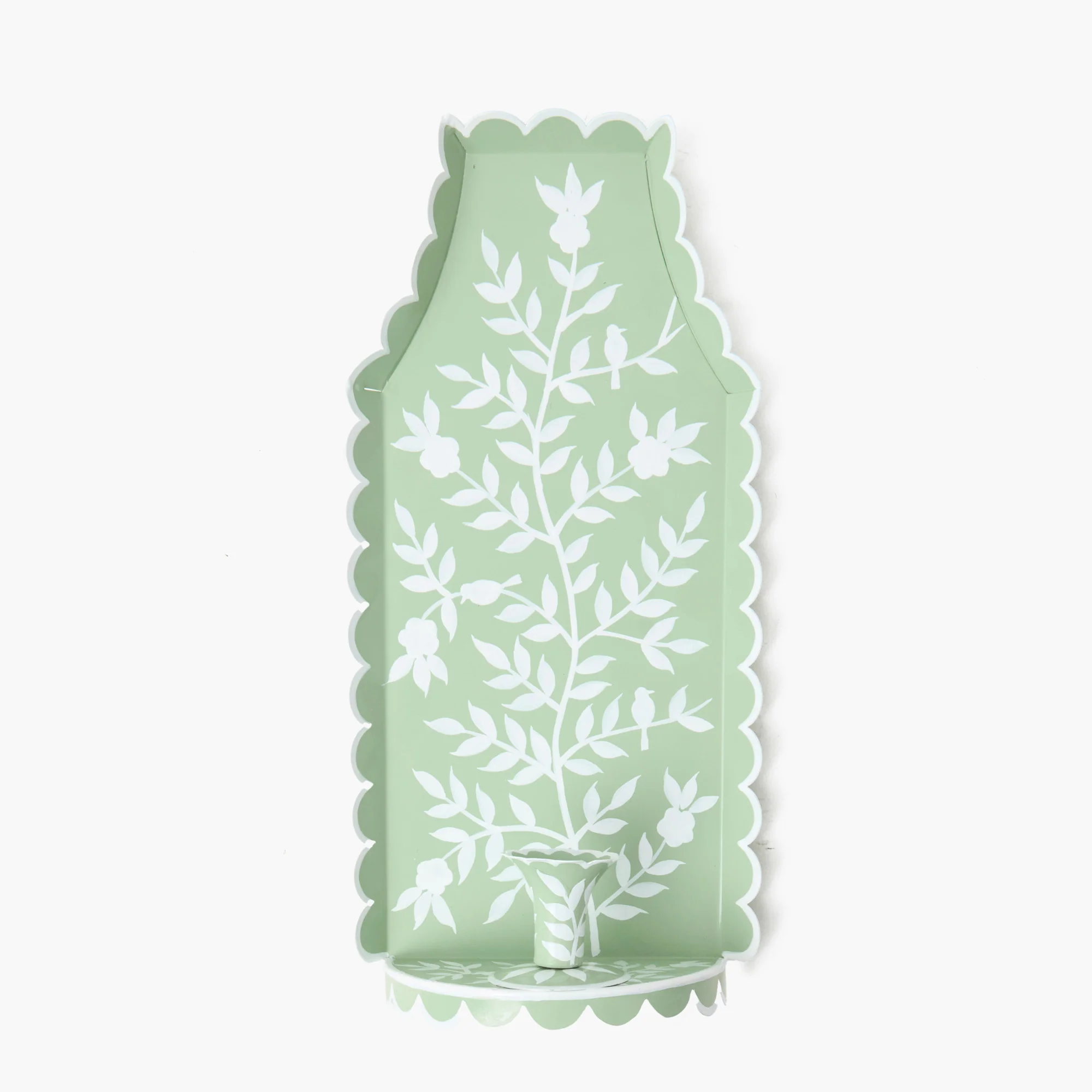 Green Chinoiserie Tole Candle Sconce - Image 8