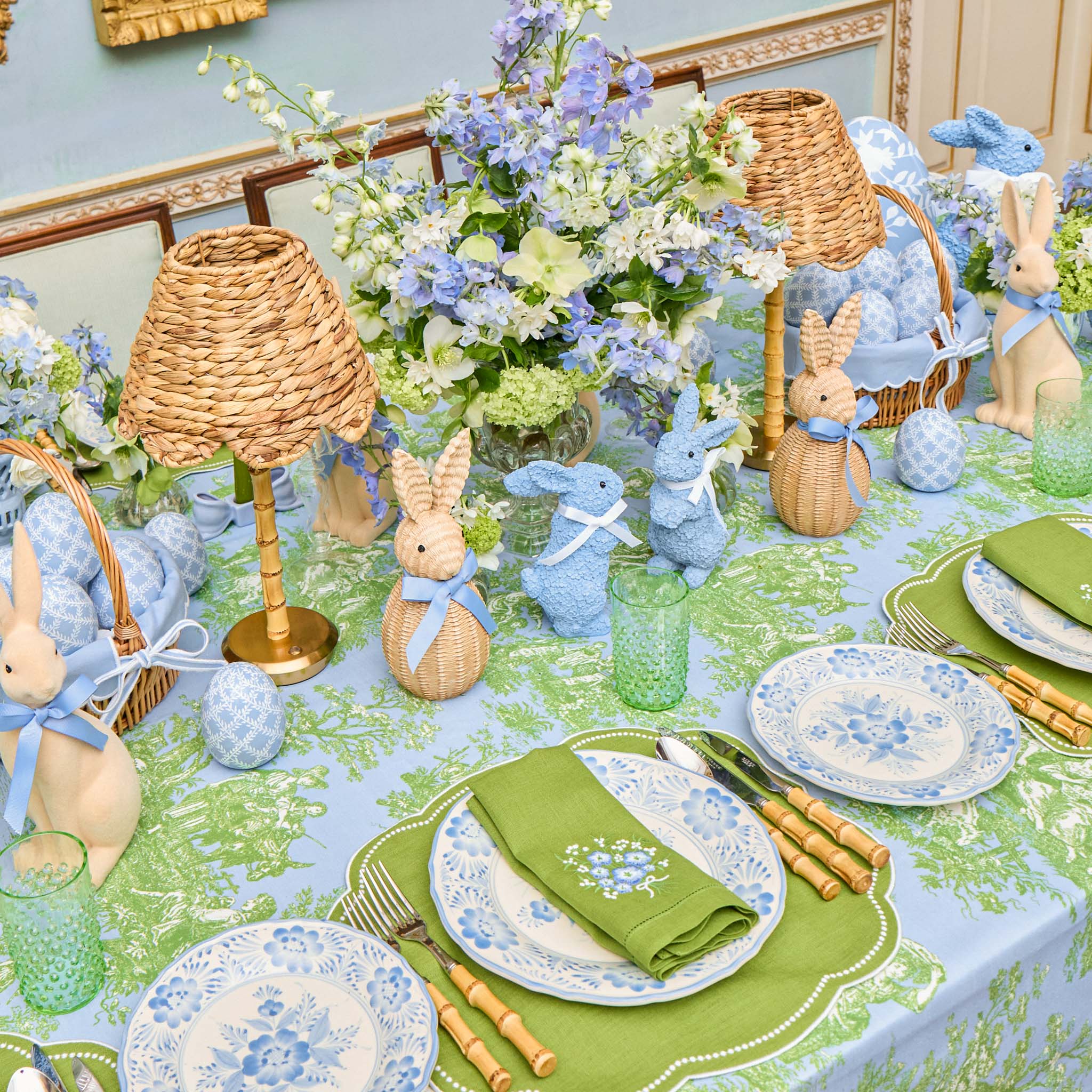 Green Eloise Linen Placemats (Set of 4) - Image 5