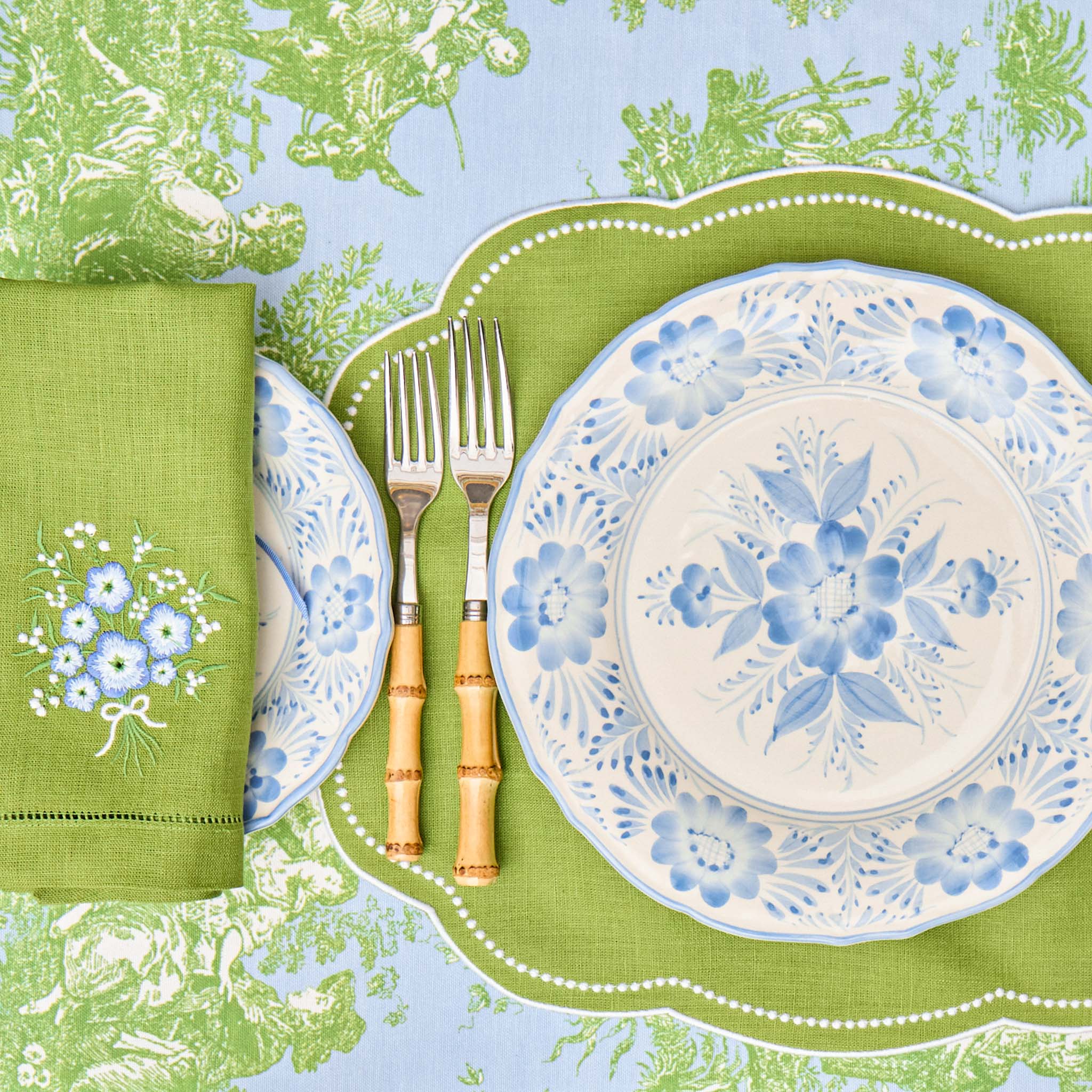 Green Eloise Linen Placemats (Set of 4) - Image 6