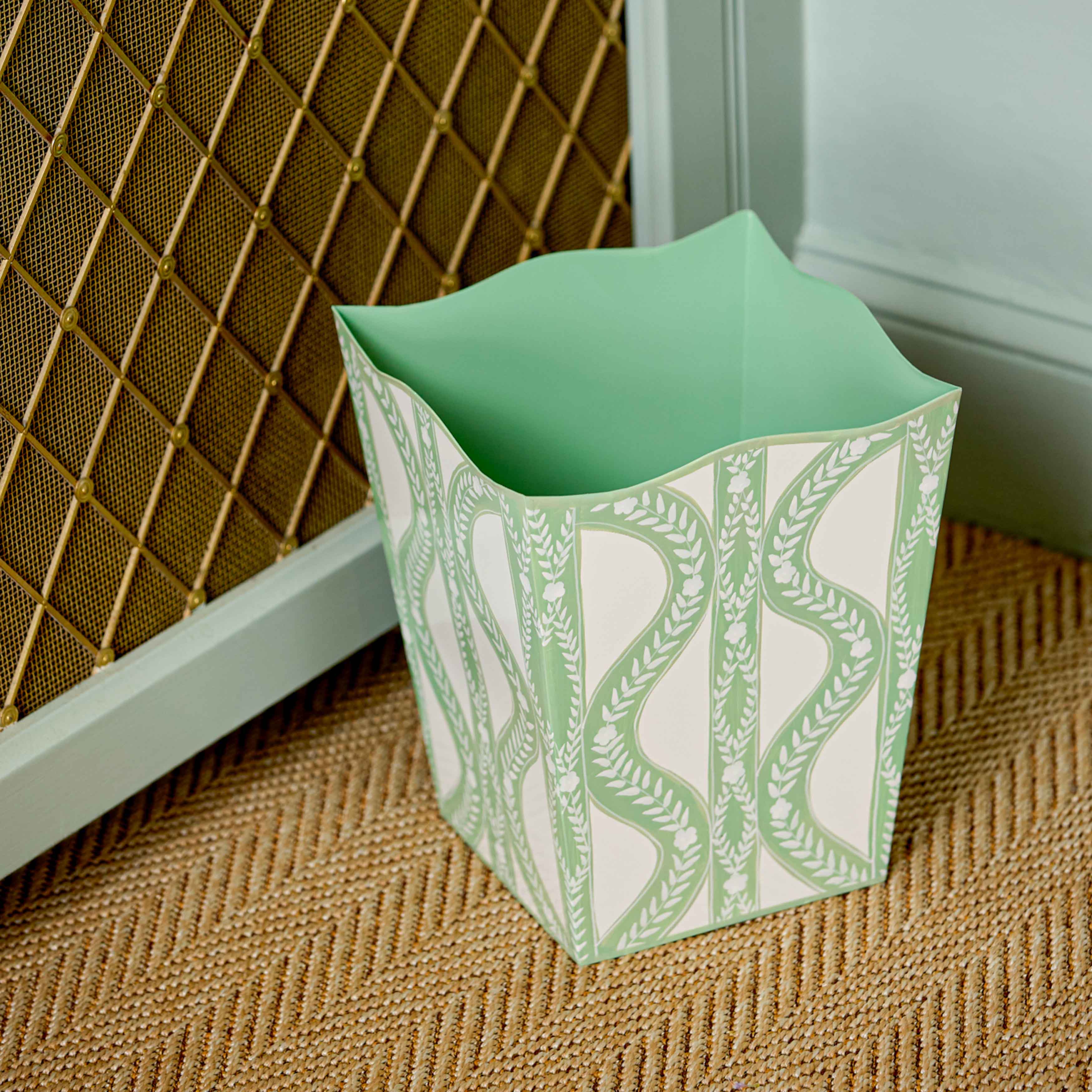 Green Floral Ikat Bin - Image 2
