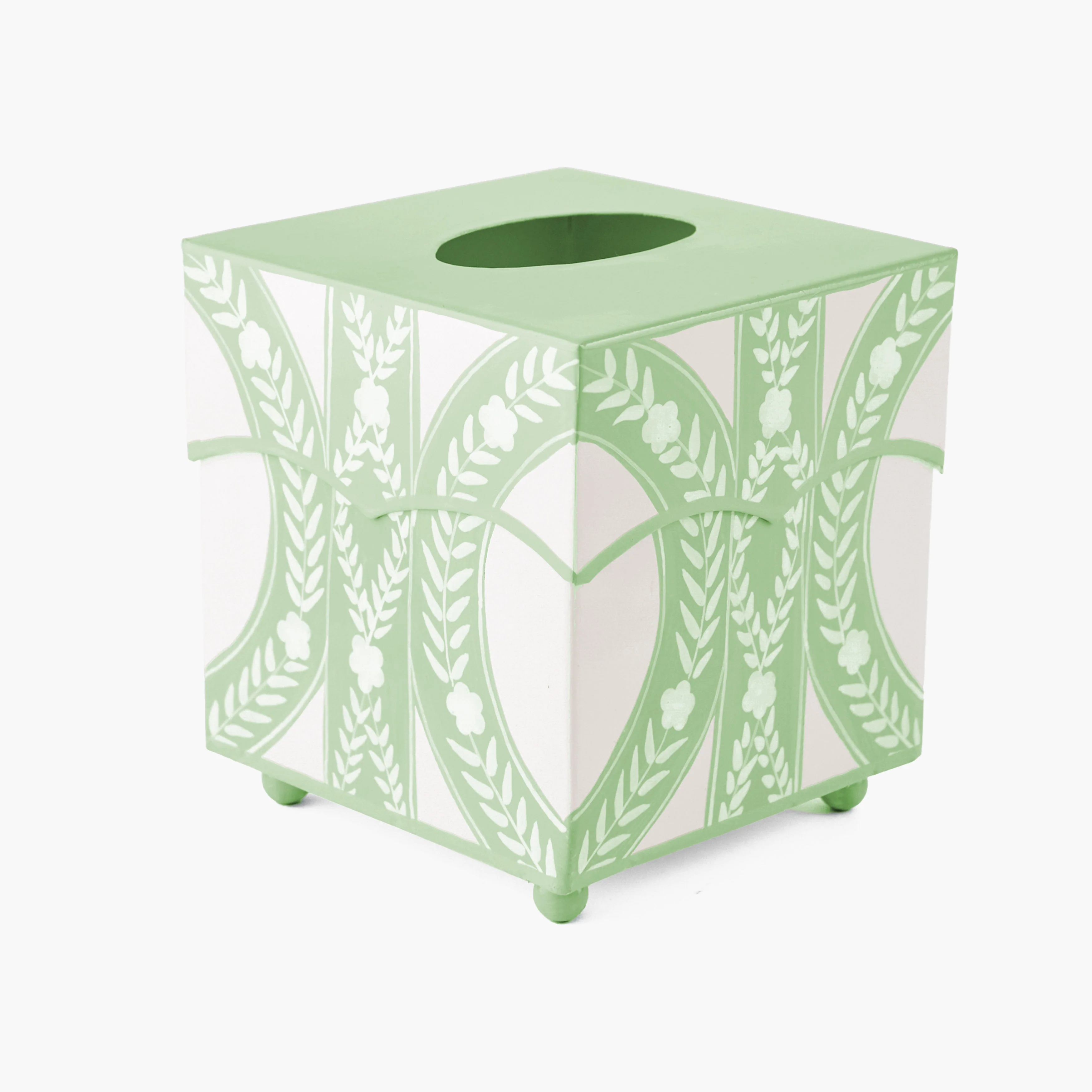 Green Floral Ikat Tissue Box - Image 6