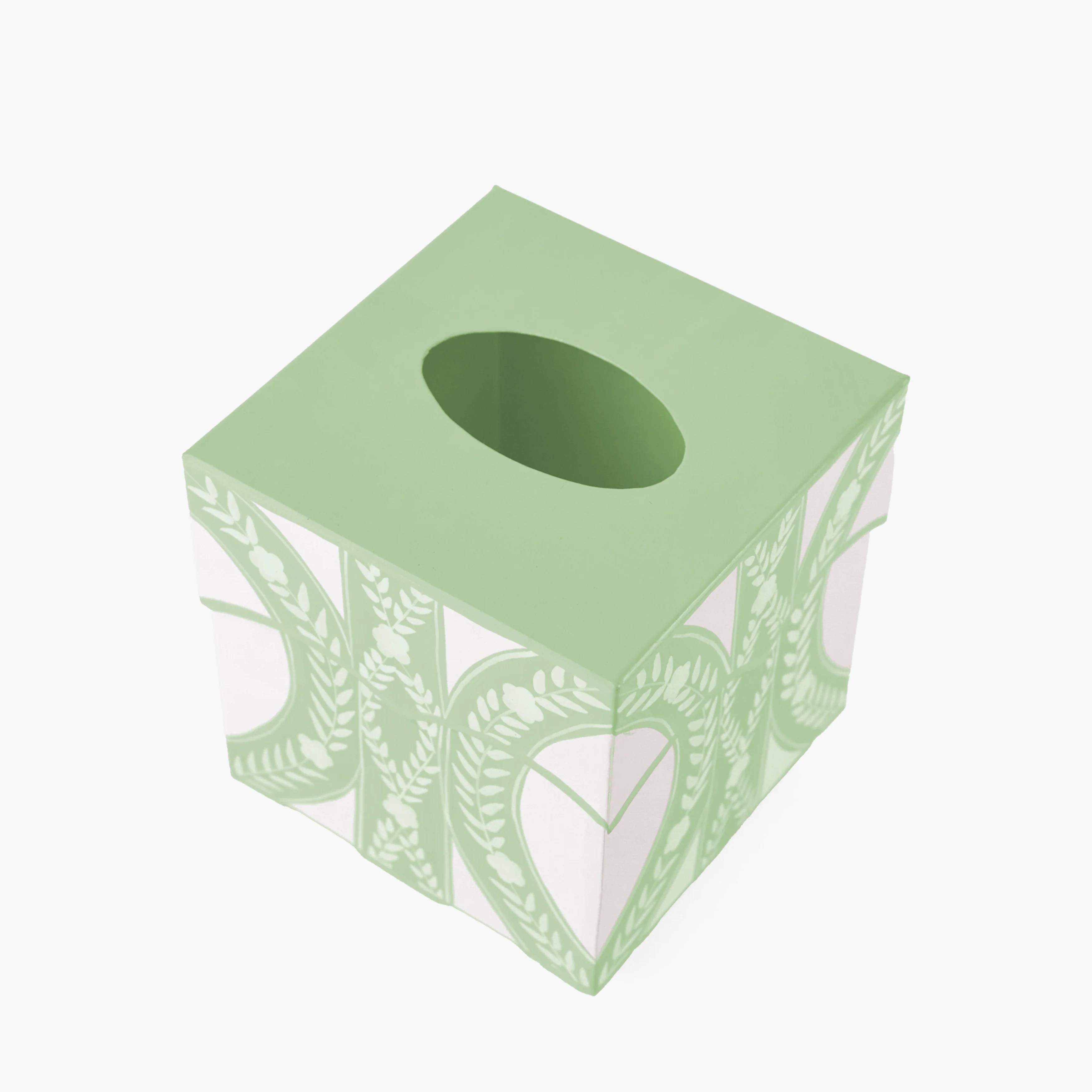 Green Floral Ikat Tissue Box - Image 9