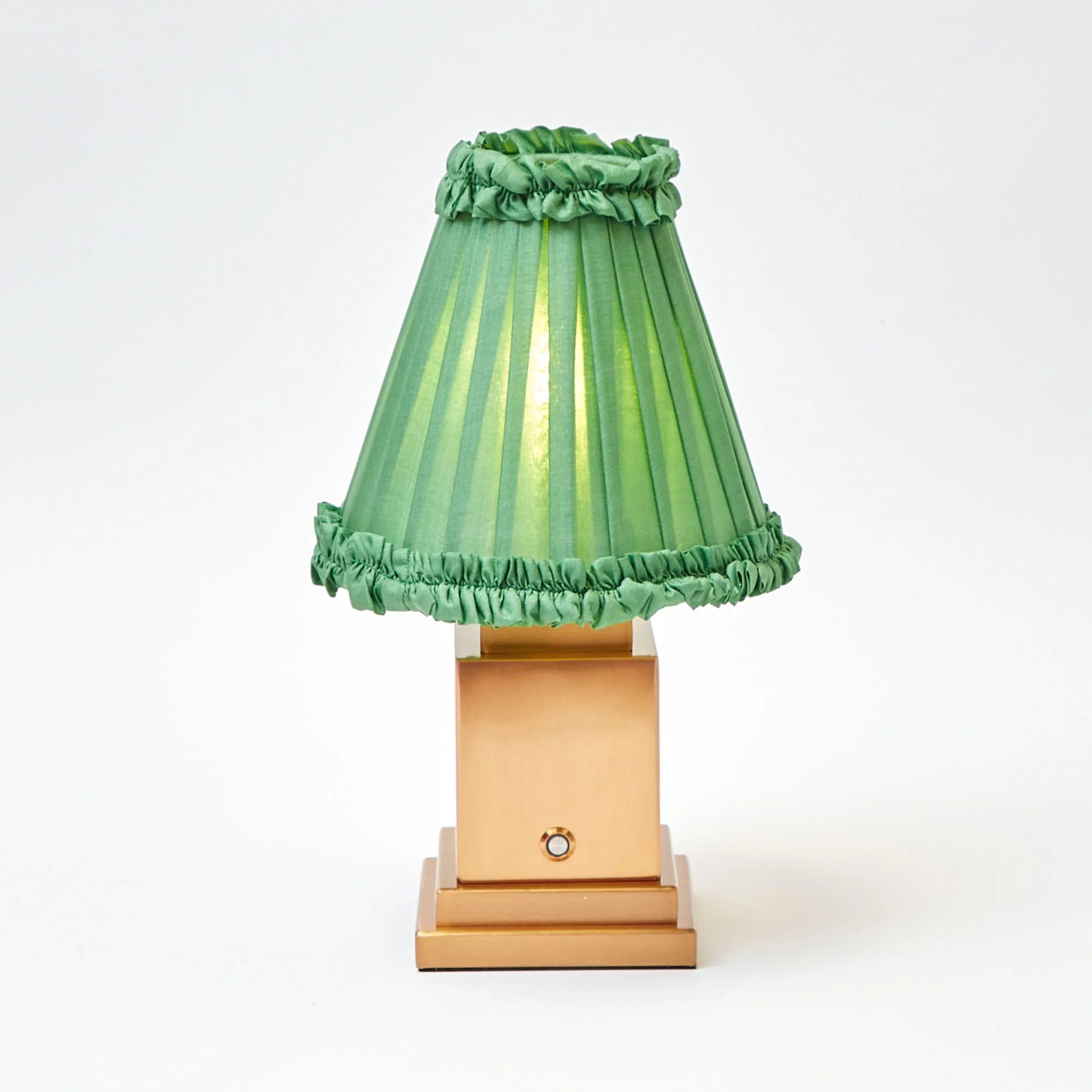 Green Frilled Silk Lampshade (18cm) - Image 16