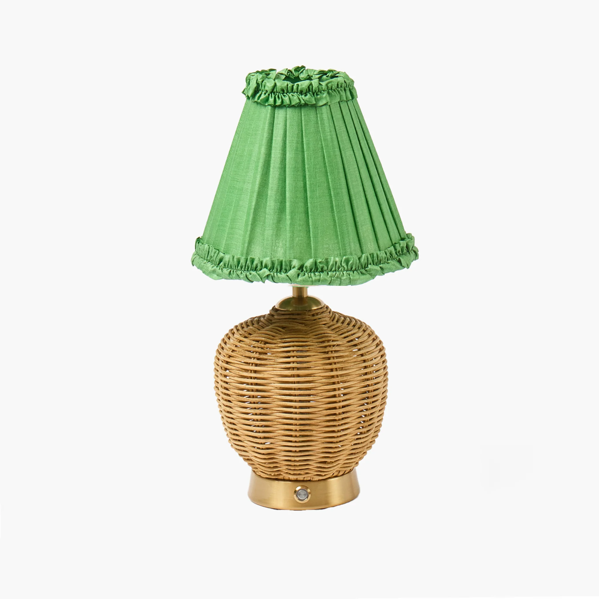 Green Frilled Silk Lampshade (18cm) - Image 8