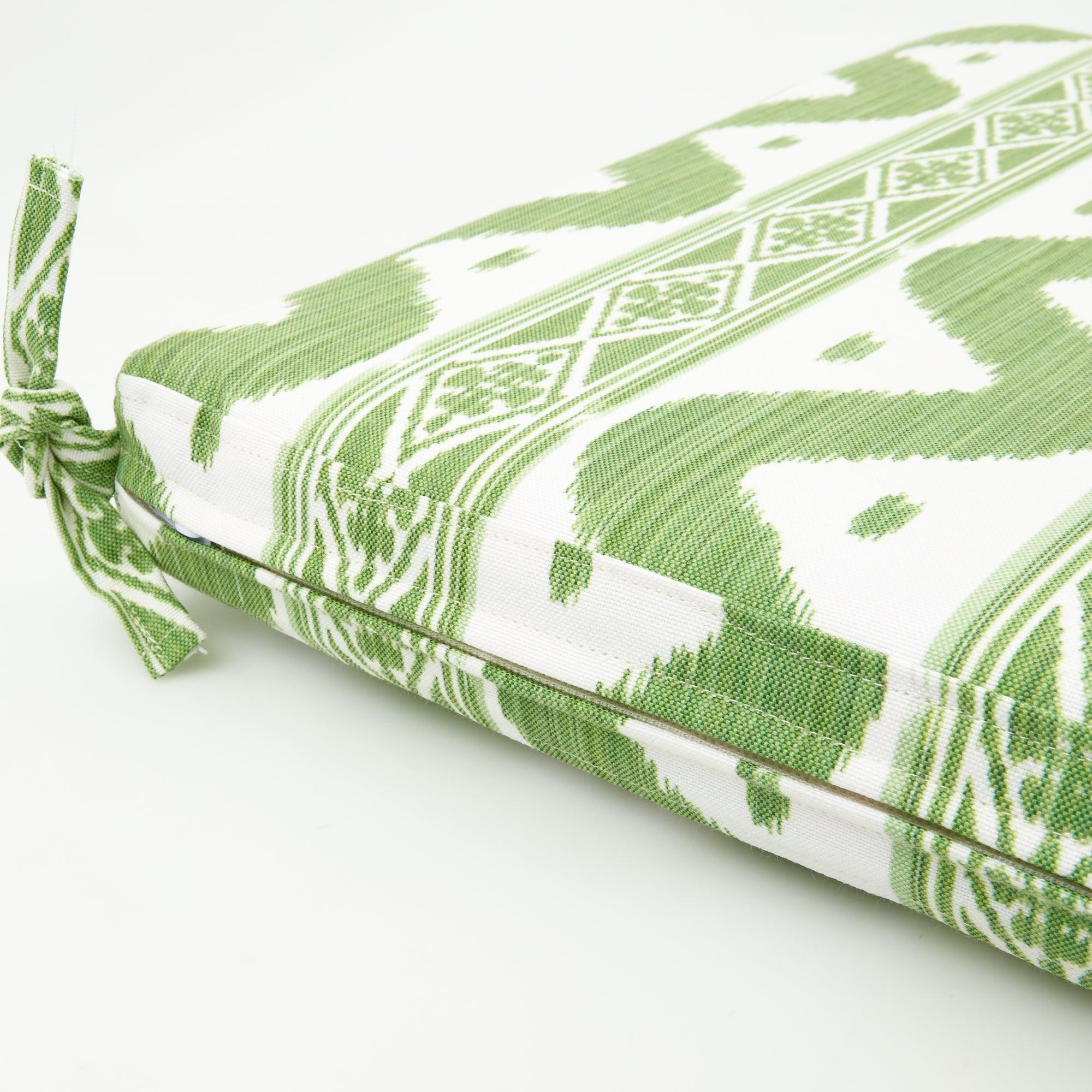 Green Ikat Seat Pad Cushion - Image 3