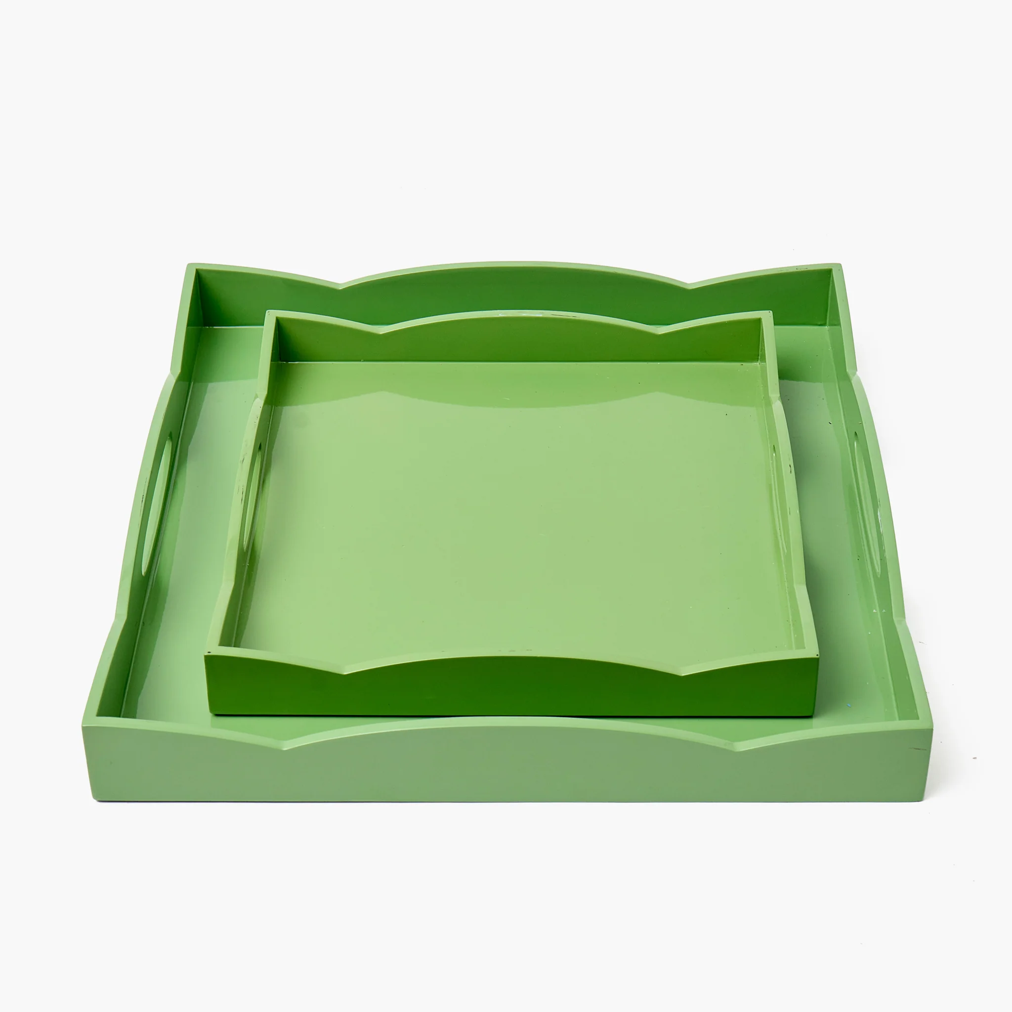 Green Lacquer Wave Tray - Image 3