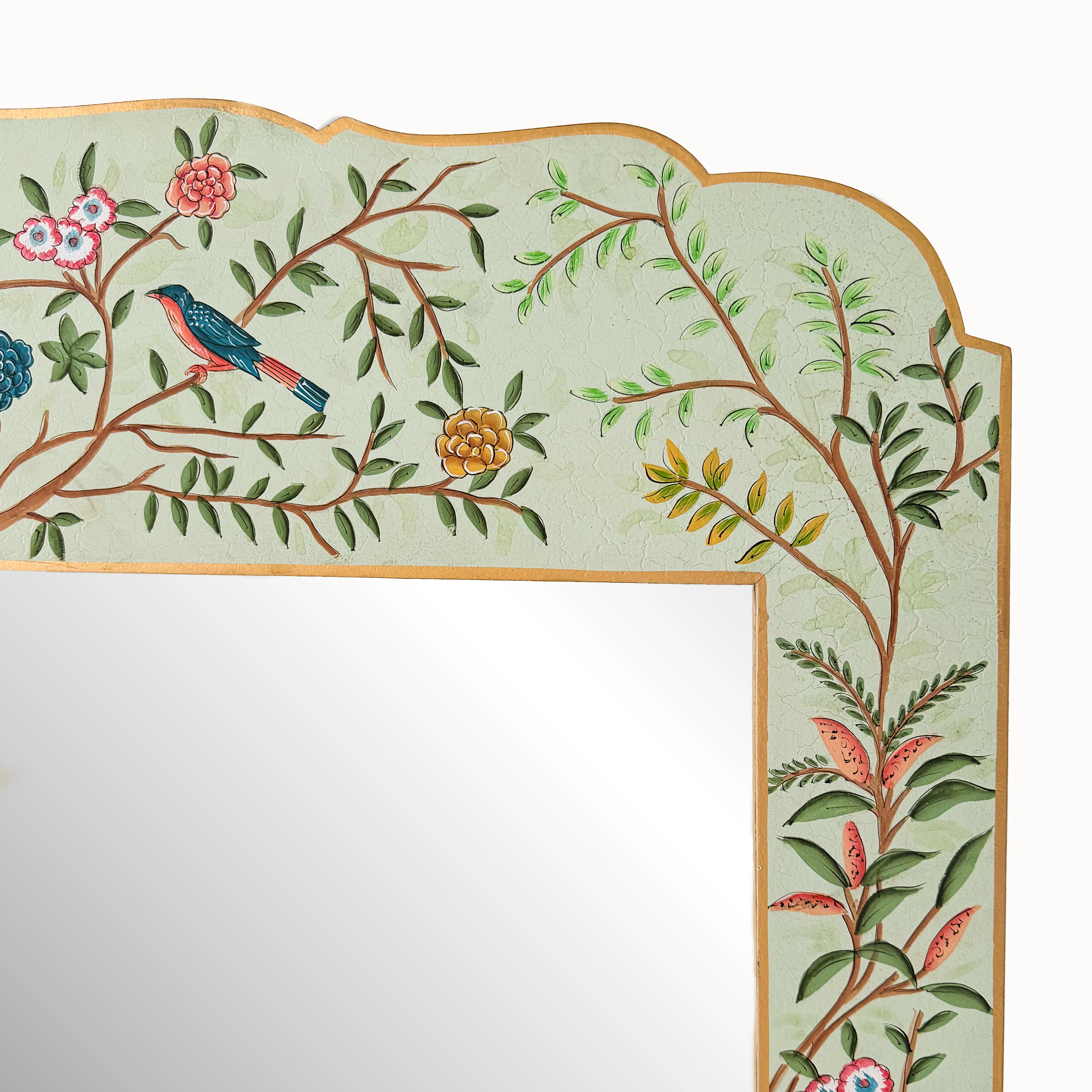 Green Large Chinoiserie Mirror - Image 3