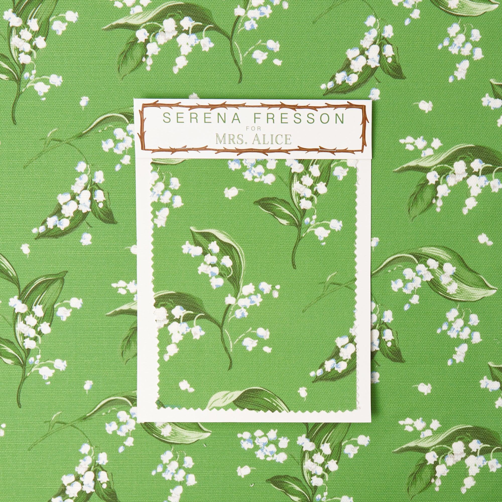 Green Lily of the Valley Fabric - Image 3