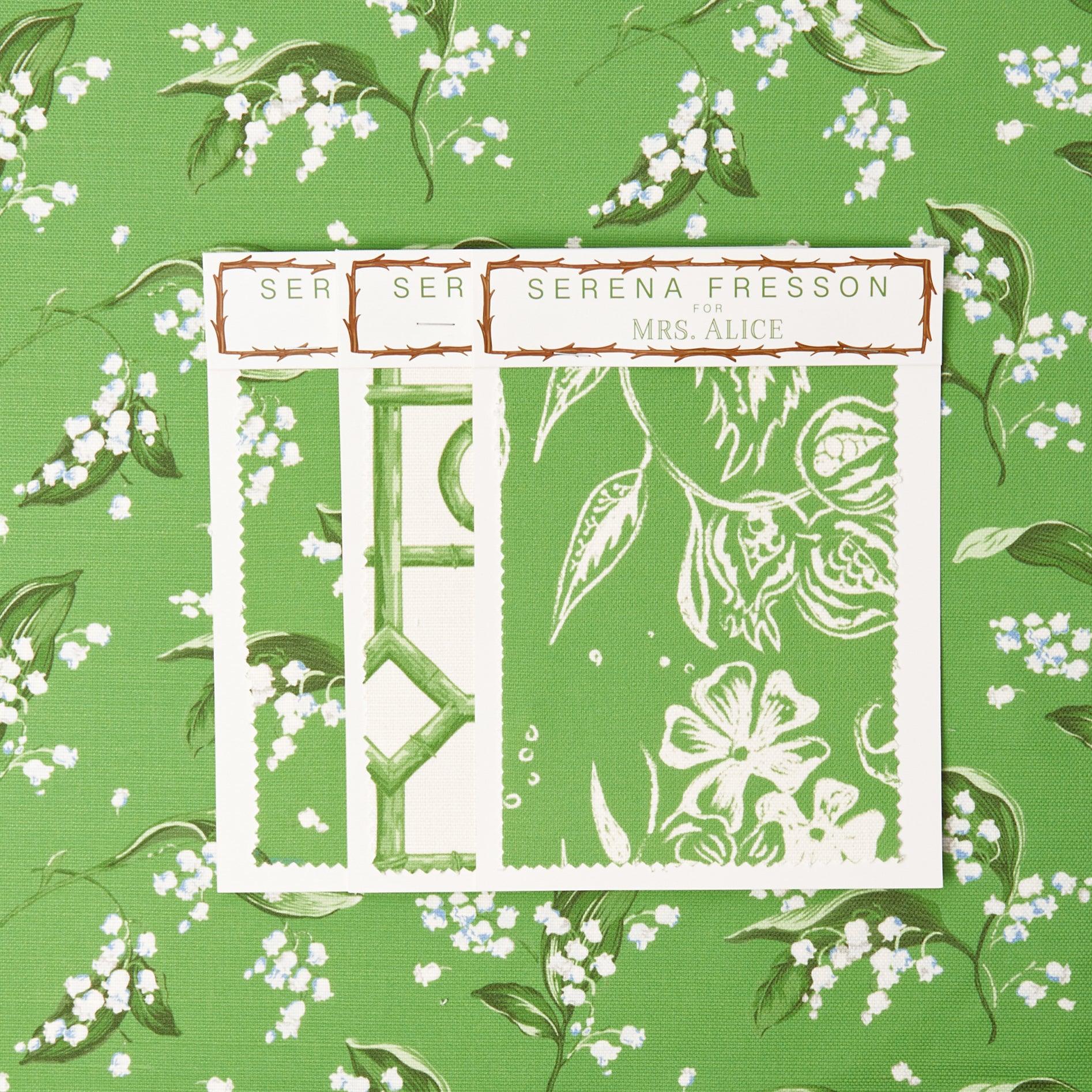 Green Lily of the Valley Fabric - Image 4