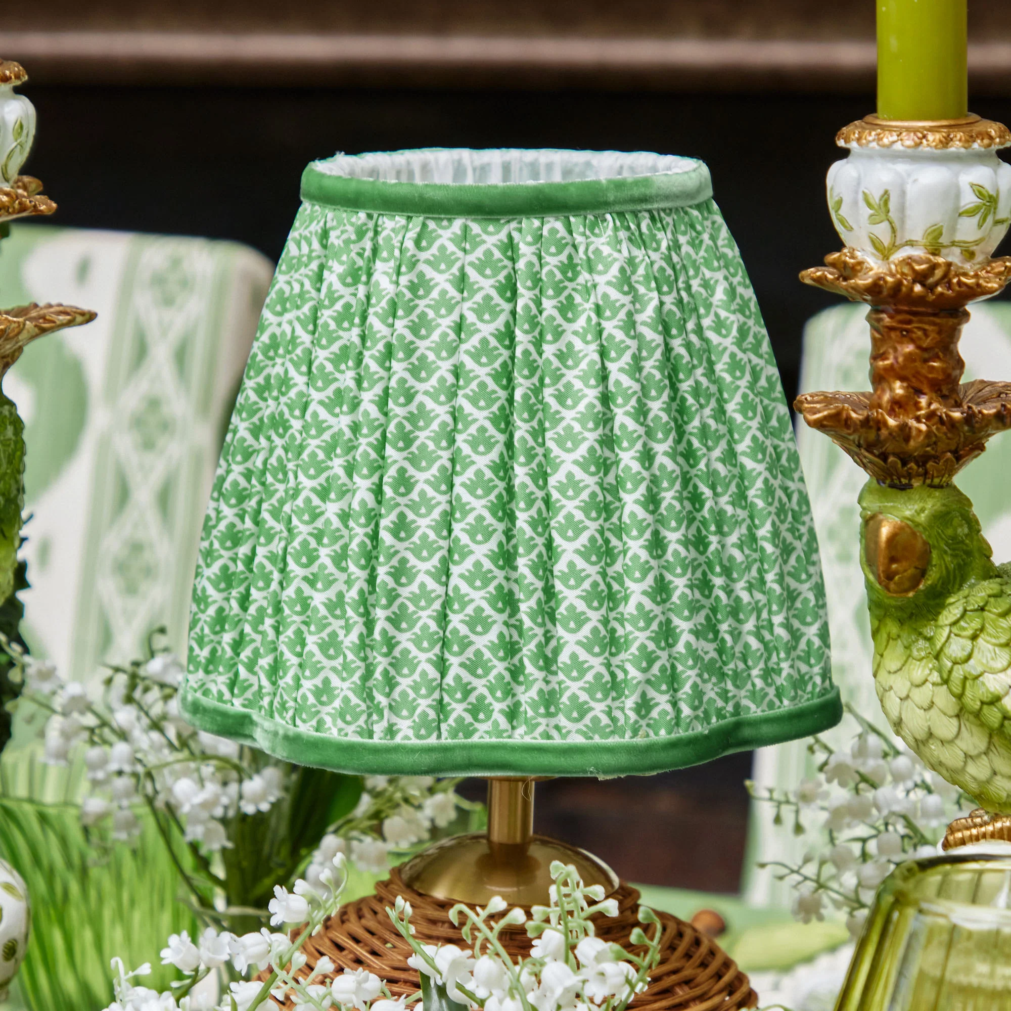 Green Lotus Lampshade (18cm) - Image 12