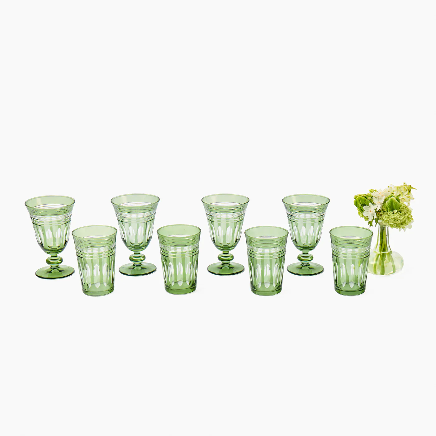 Green Sylvie Engraved Glassware (Set of 8) - Image 15