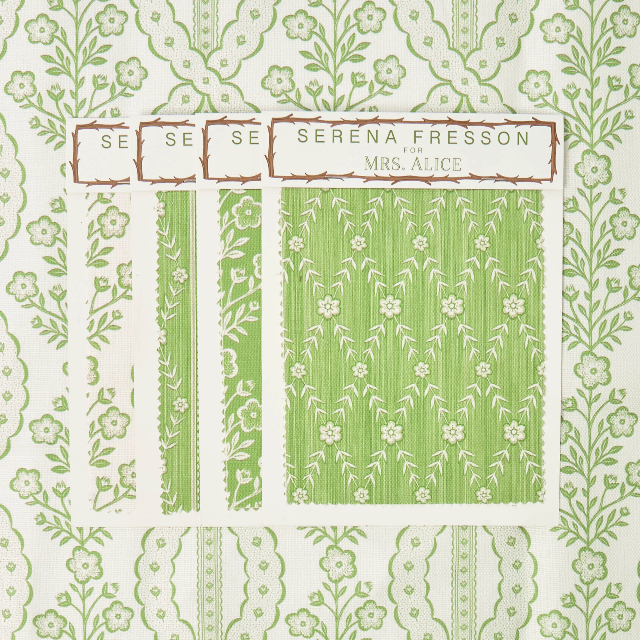Green Theodora Trellis Fabric - Image 4