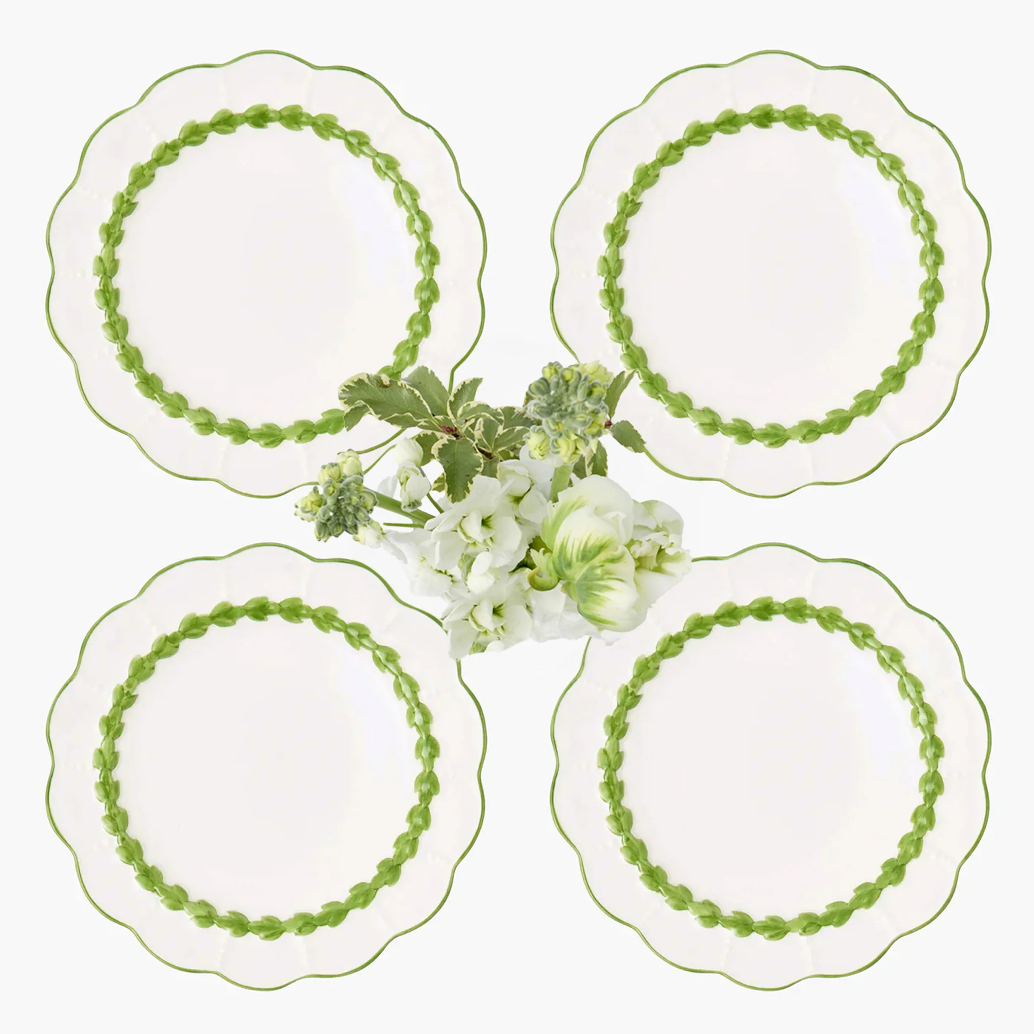 Green Laurel Dinner Plates (Set of 4)