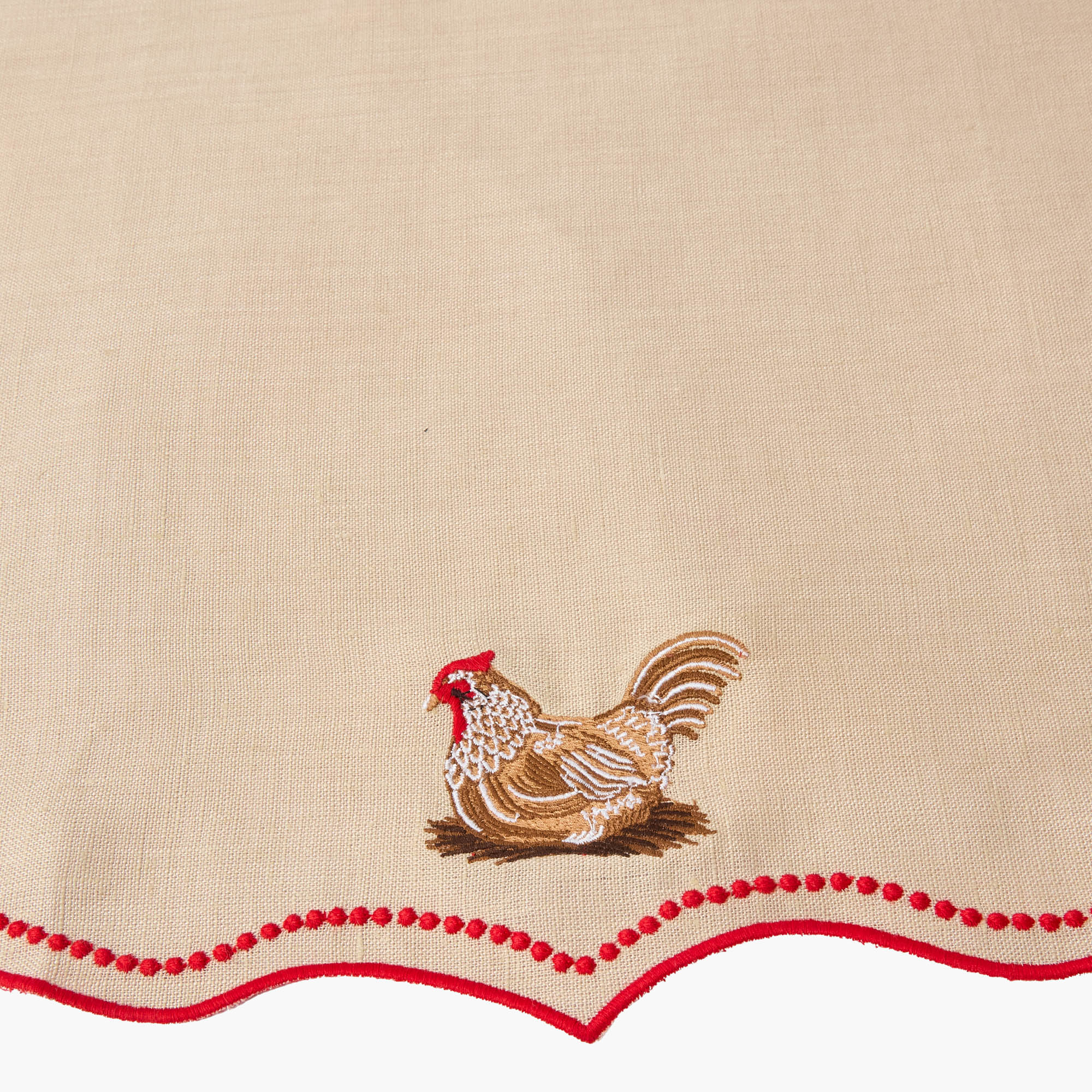 Eloise Putty & Red Linen Placemats & Henrietta Hen Napkins (Set of 4) - Image 6