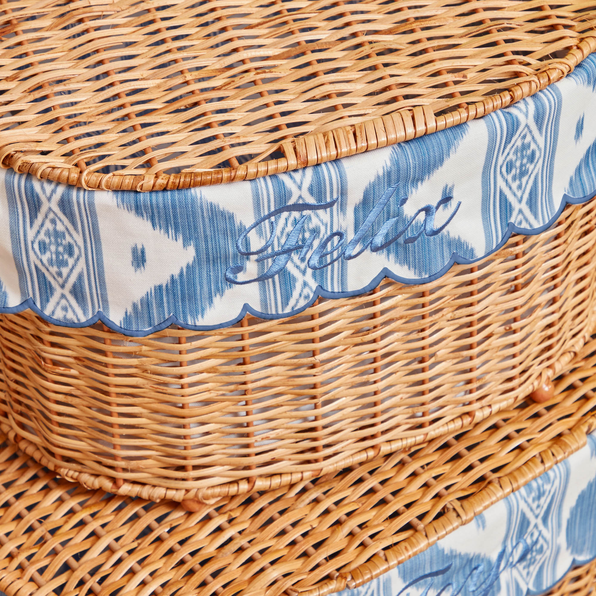 Isabella Rattan Basket with Ikat Liner (Small) - Image 5