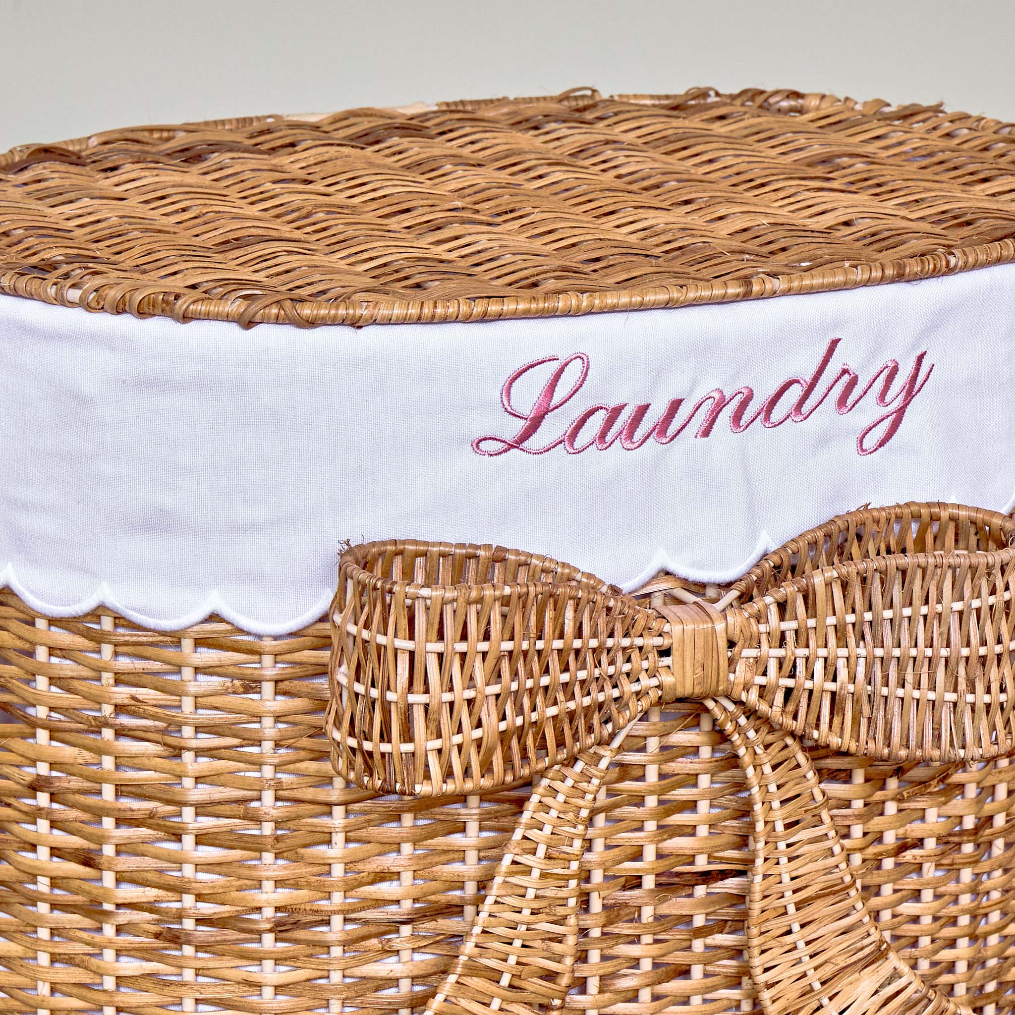Isabella Rattan Bow Laundry Basket - Image 5