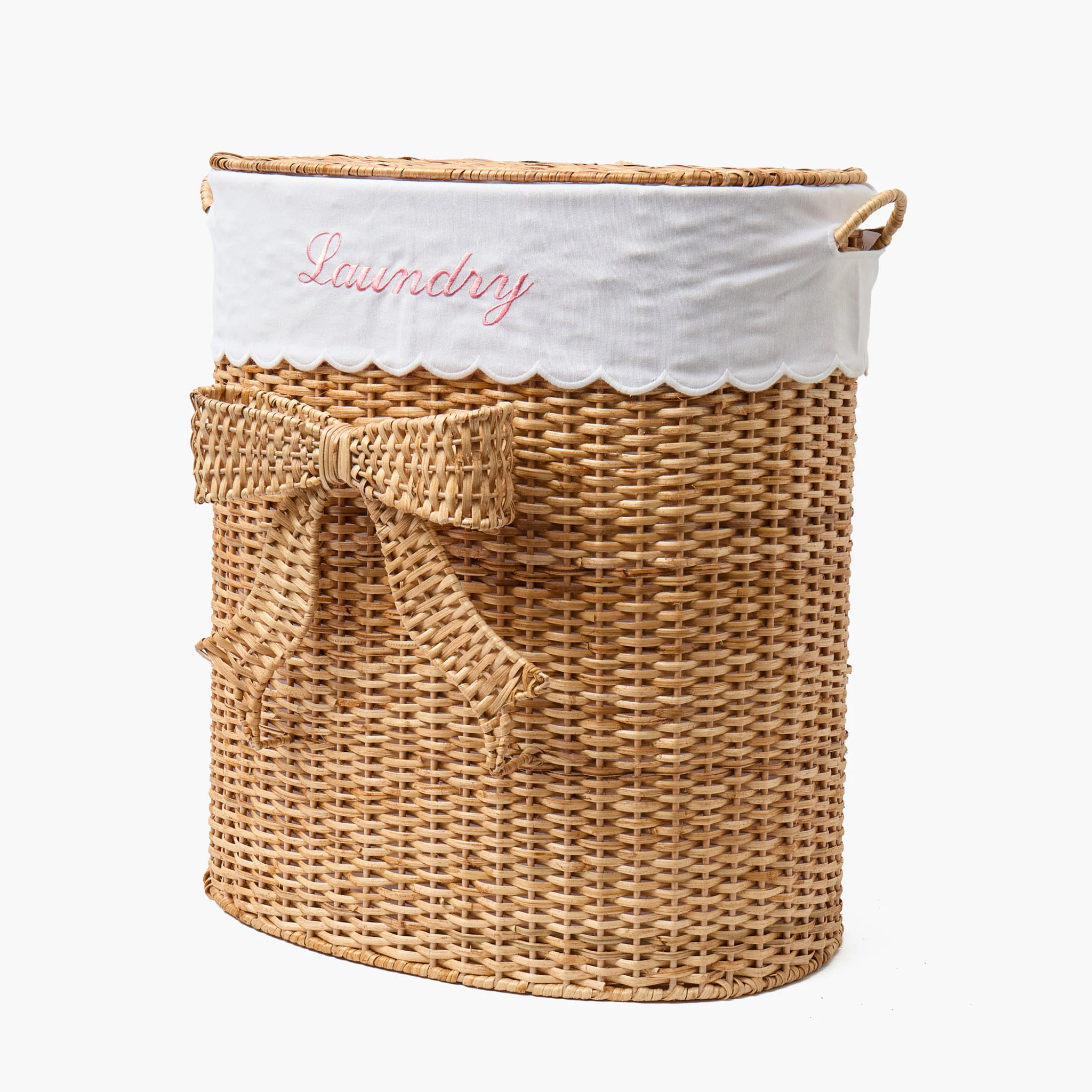 Isabella Rattan Bow Laundry Basket - Image 6