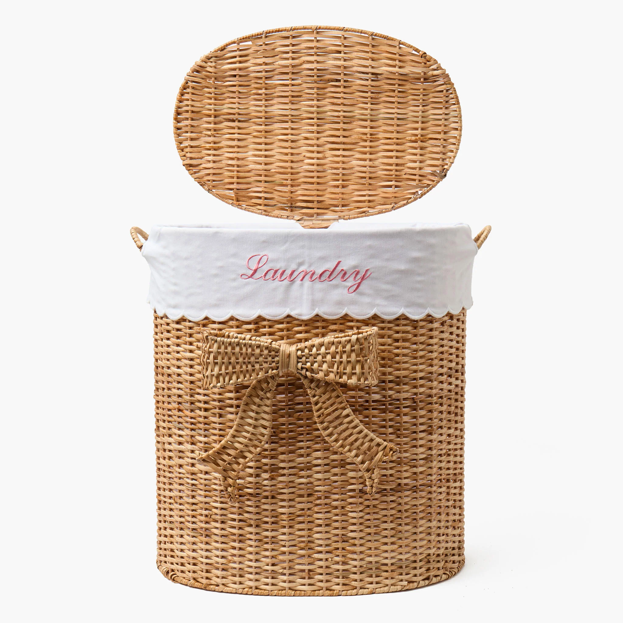 Isabella Rattan Bow Laundry Basket - Image 8