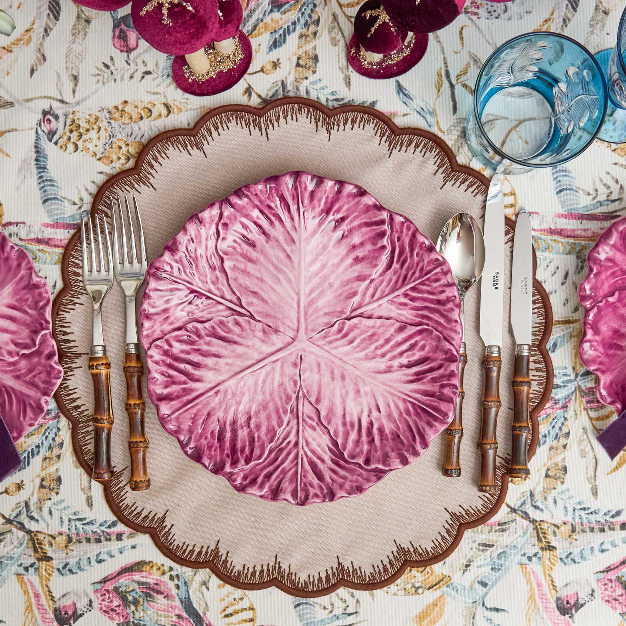 Aubergine Serena Cabbage Dinner Plates (Set of 4) - Image 14