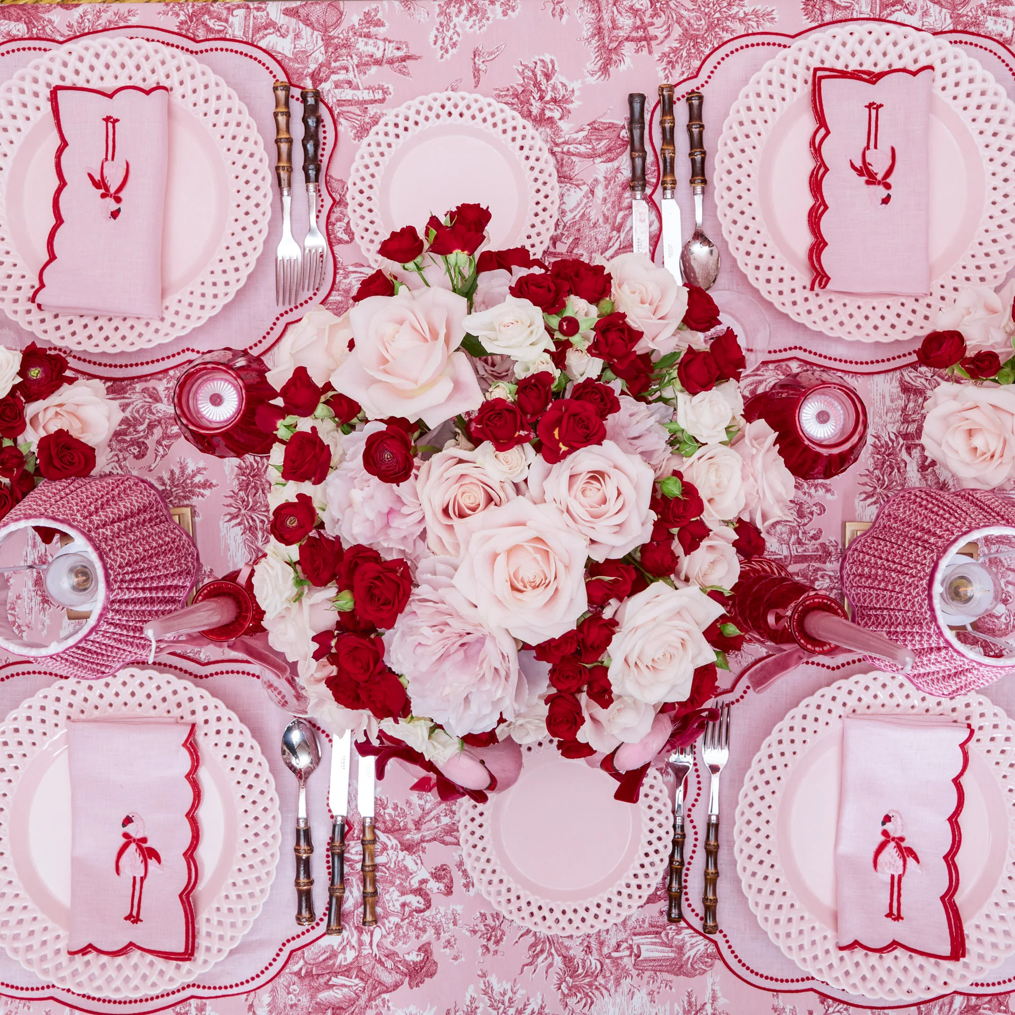 Pink Isla Toile Tablecloth - Image 14
