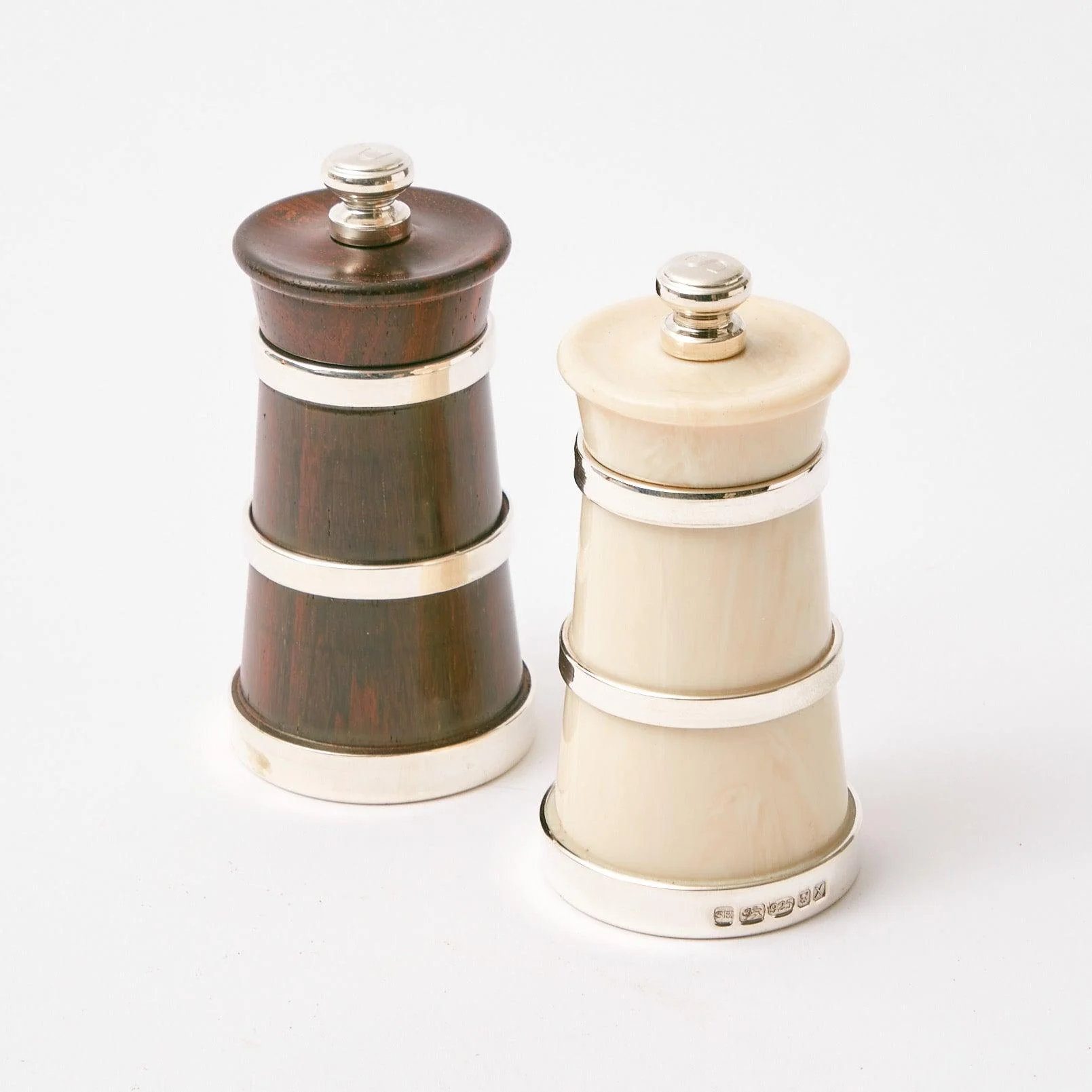 Ivorine & Rosewood Salt & Pepper Set - Image 11