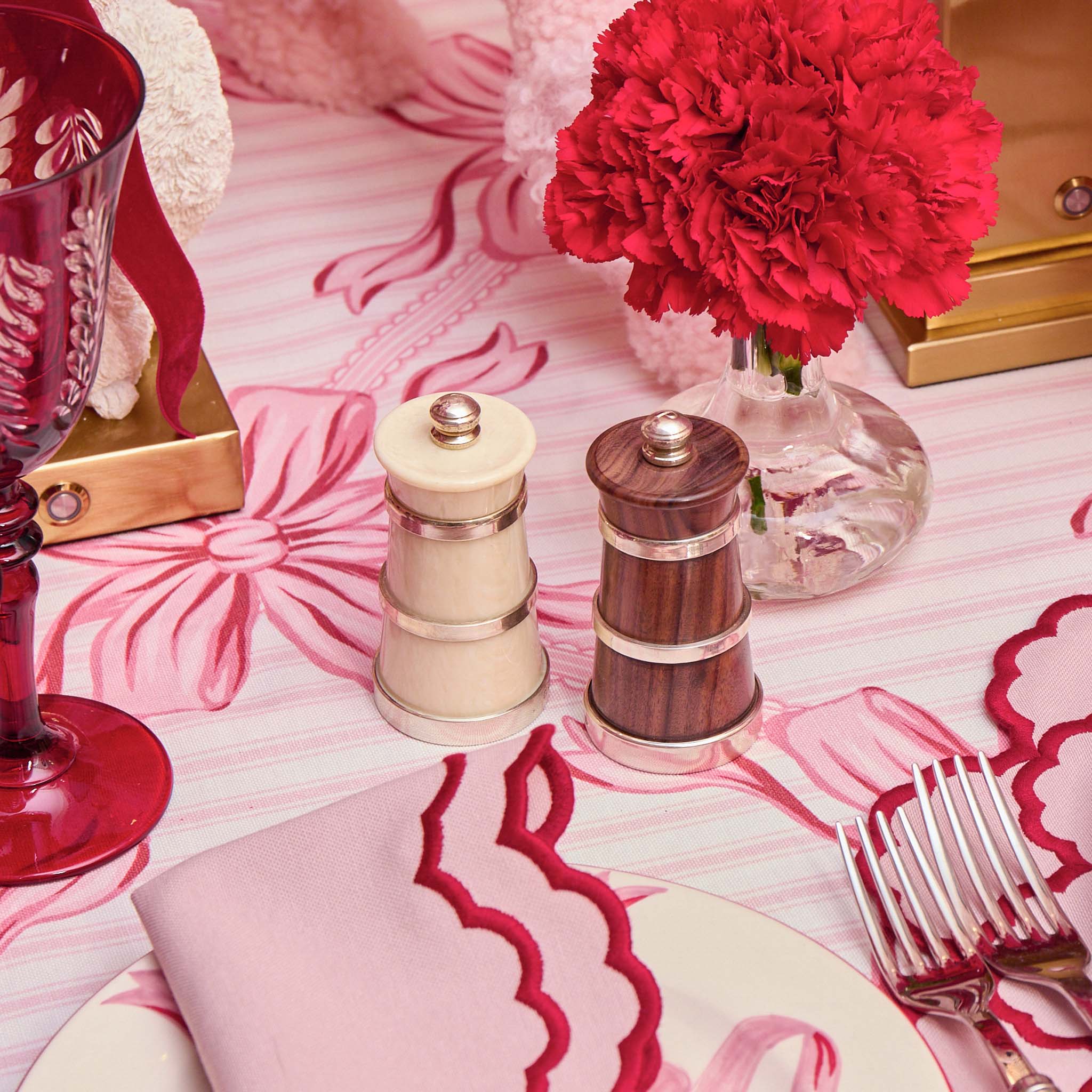 Ivorine & Rosewood Salt & Pepper Set - Image 5