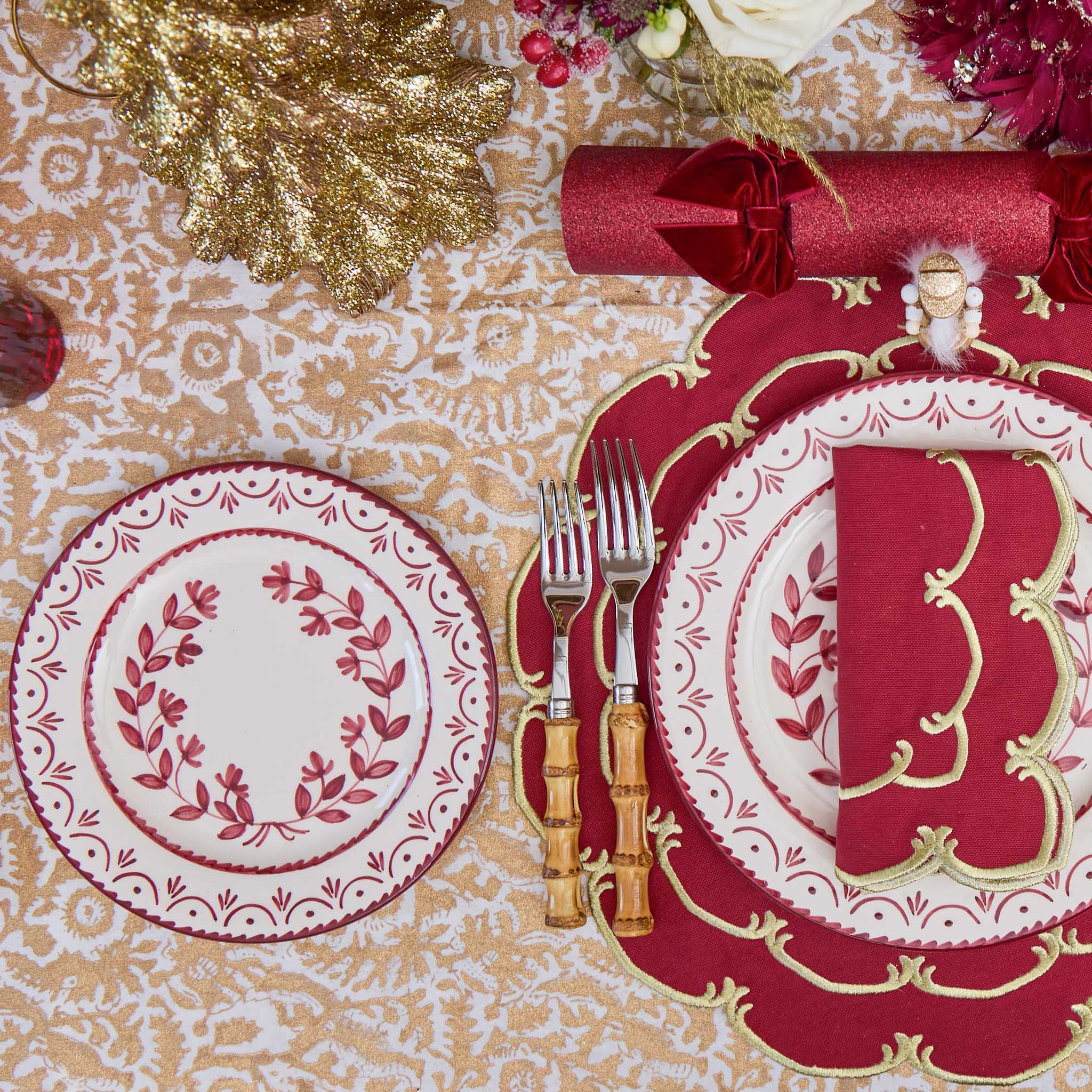 Josephine Burgundy Dinner & Starter Plates (set of 8) - Image 4