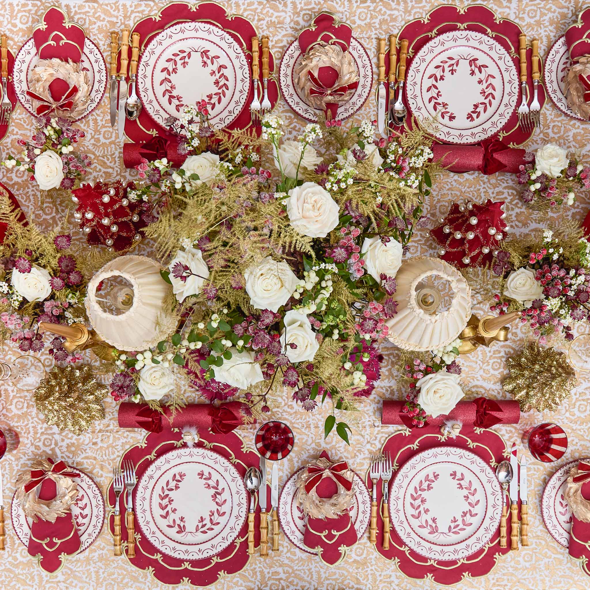 Amanda Burgundy & Gold Placemats (Set of 4) - Image 5