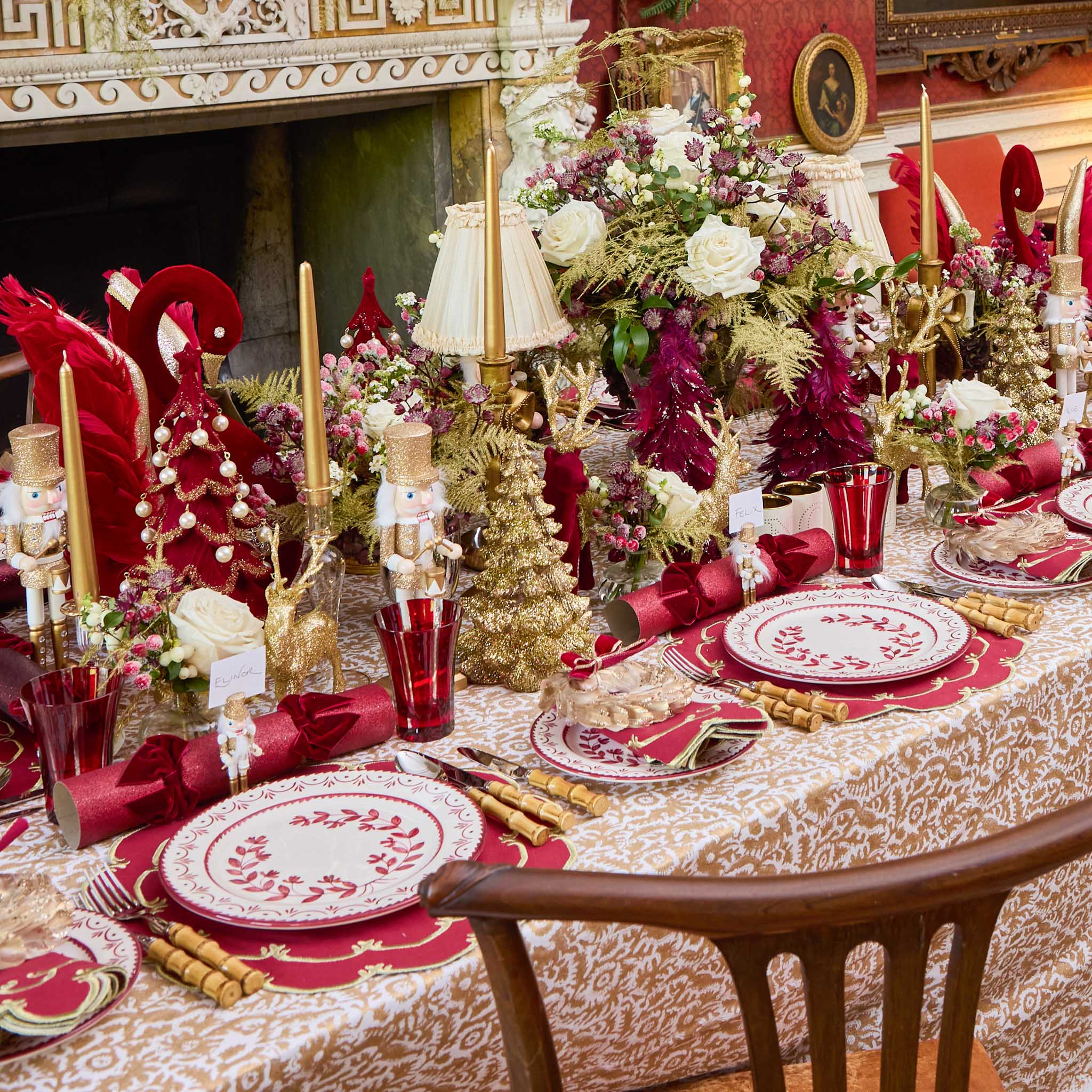 Amanda Burgundy & Gold Placemats (Set of 4) - Image 8