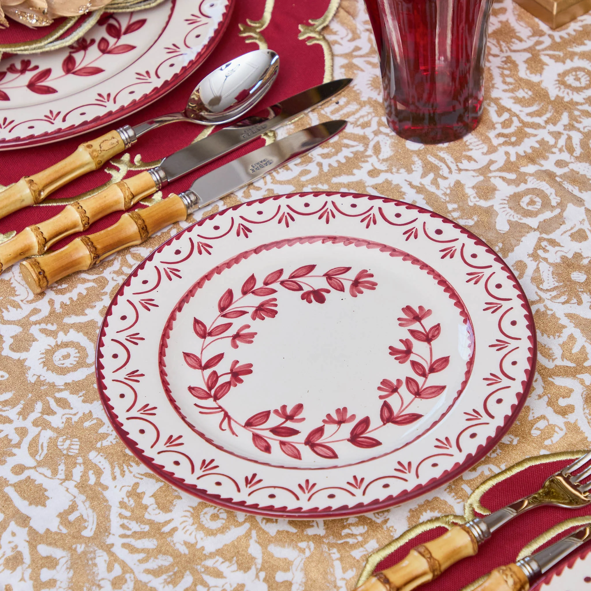 Josephine Burgundy Dinner & Starter Plates (set of 8) - Image 9