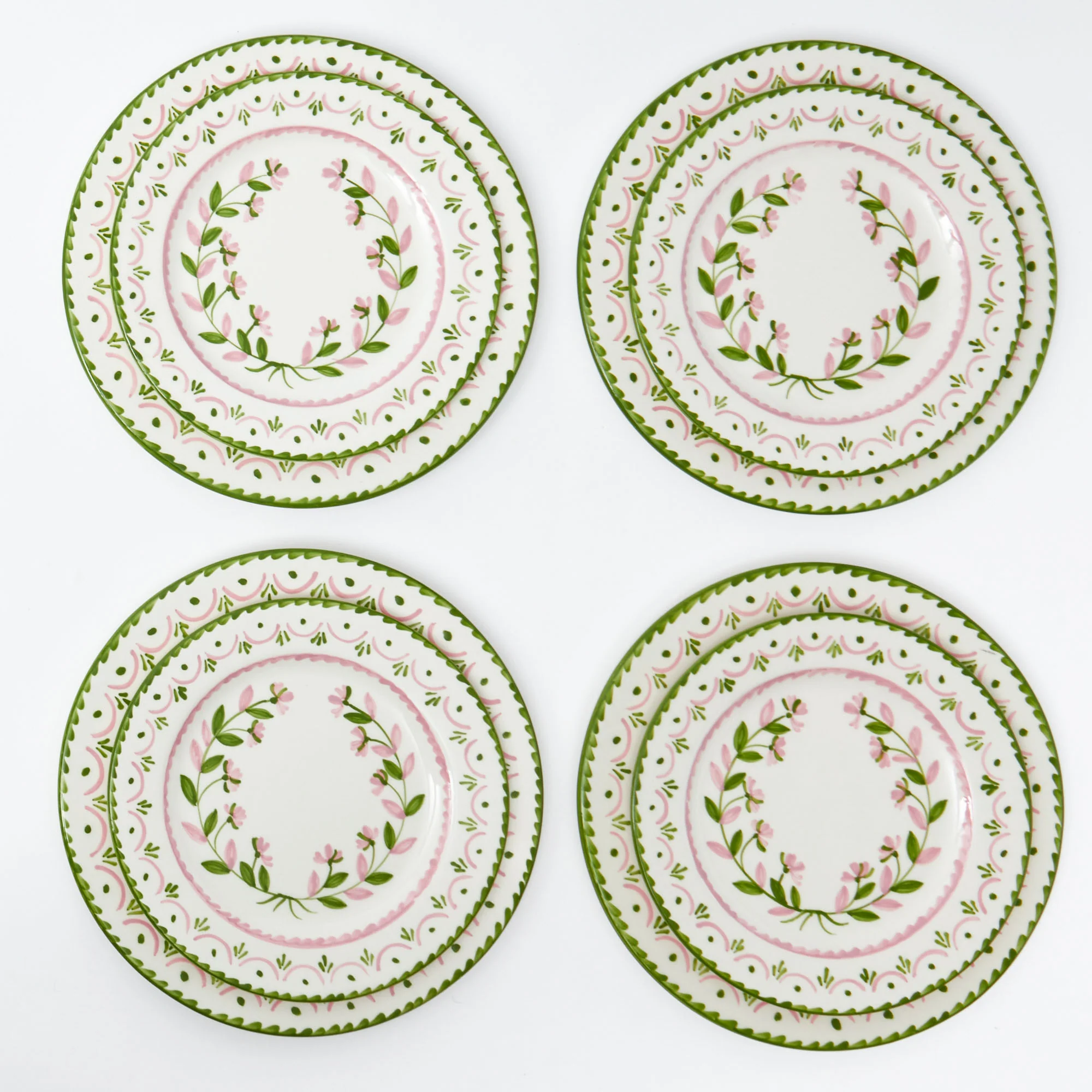 Green & Pink Josephine Garland Dinner & Starter Plates (Set of 8) - Image 16