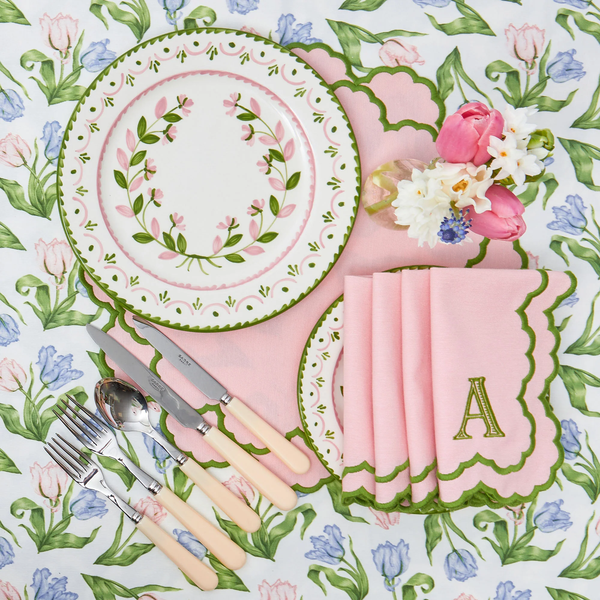 Green & Pink Josephine Garland Dinner Plate - Image 11