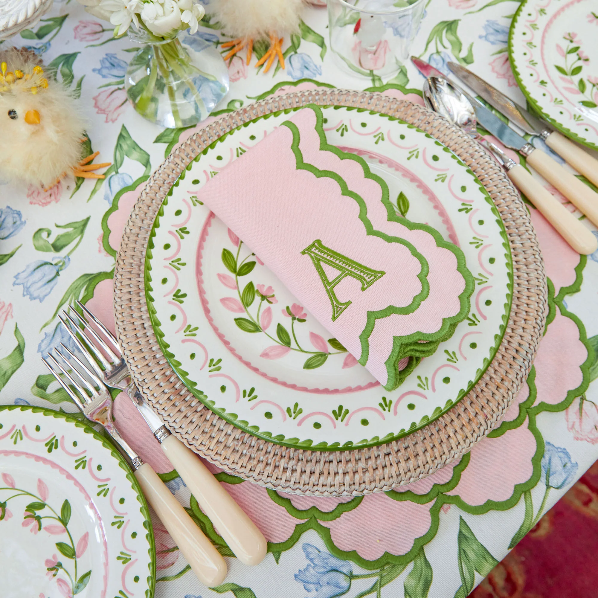 Green & Pink Josephine Garland Dinner Plate - Image 14