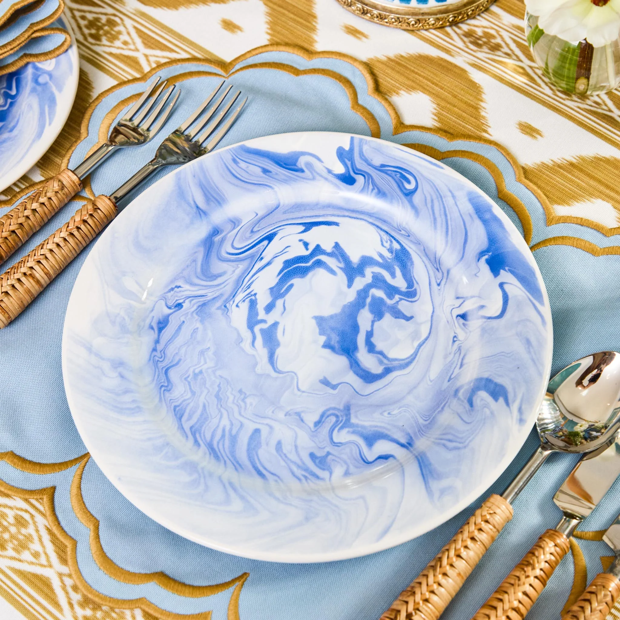 Julia Blue Marbled Dinner Plate - Image 2