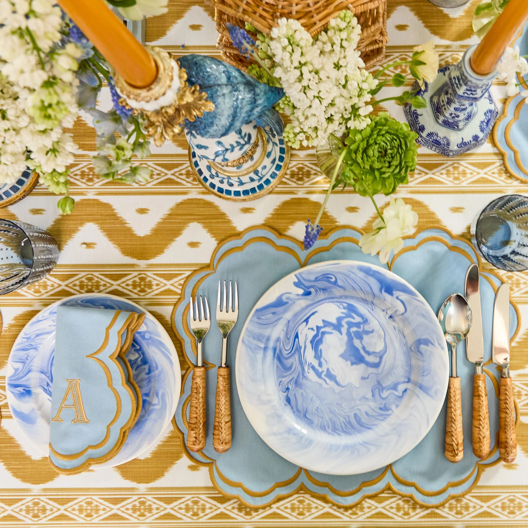 Julia Blue Marbled Dinner Plate - Image 5